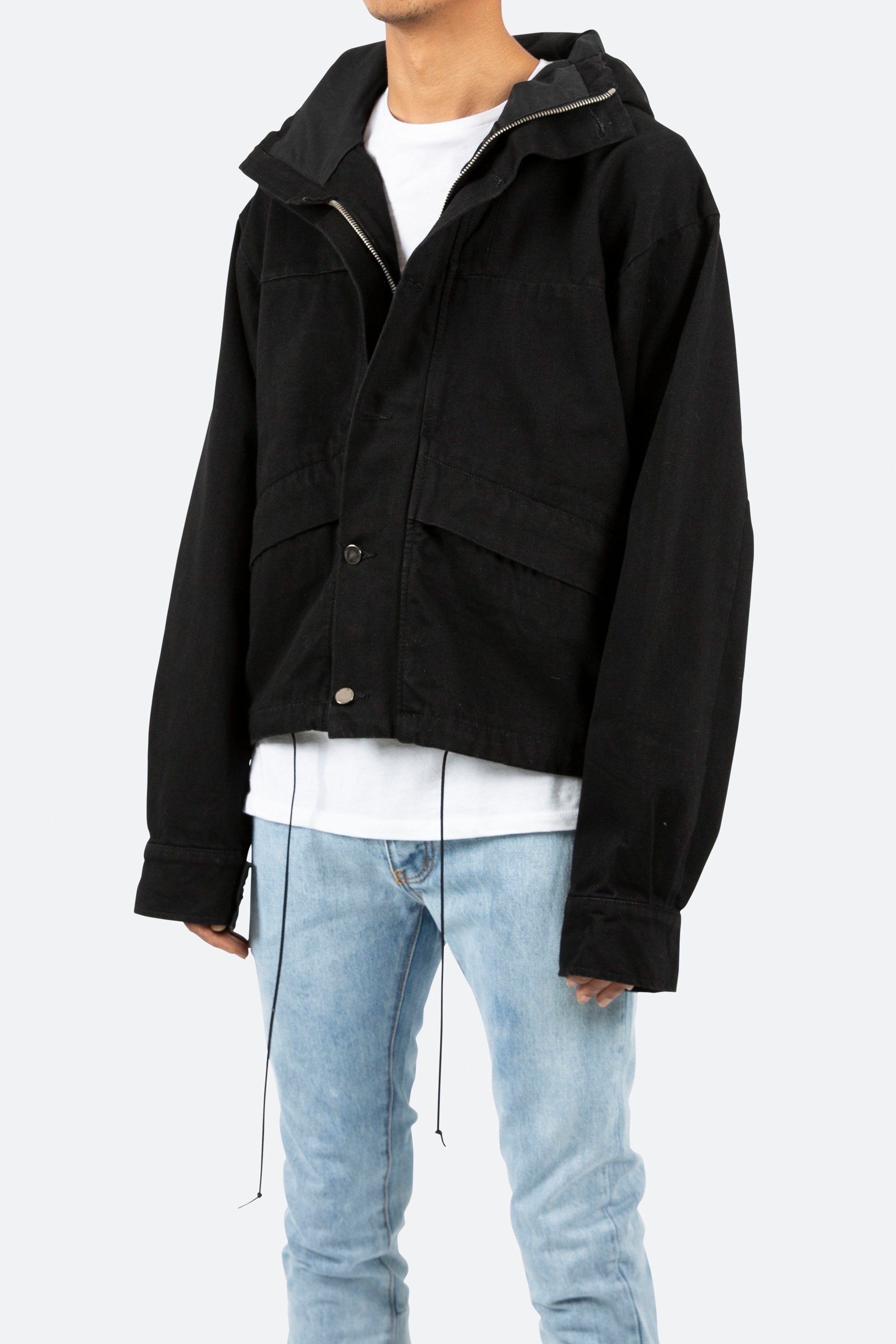 Hooded Denim Jacket - Black sold by MNML product image thumbnail 3