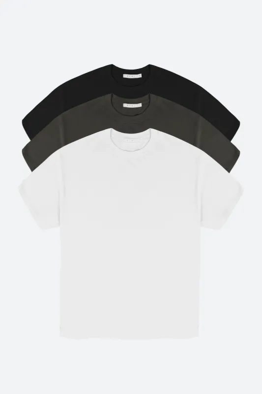 Every Day Tee 3 Pack - Black/Vintage Black/White sold by MNML