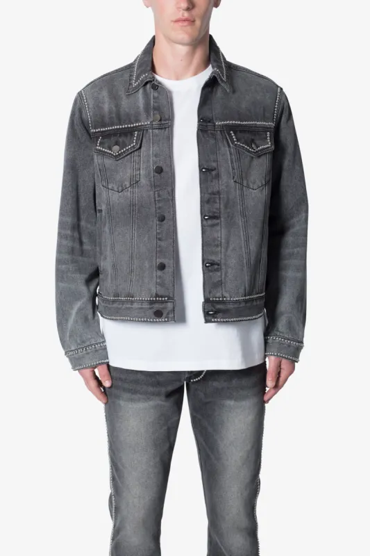 Flat Studded Trucker Jacket - Black sold by MNML