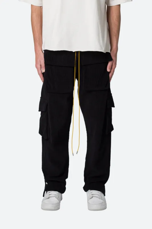 Corduroy Snap II Cargo Pants - Black sold by MNML
