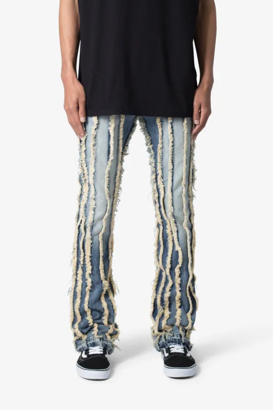 X641 Skinny Stacked Ripped Denim - Medium Blue sold by MNML