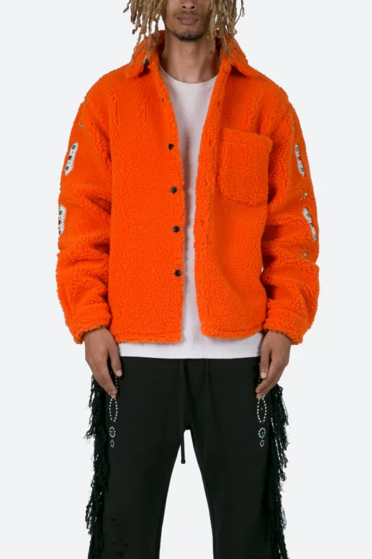 Jewel Sherpa Jacket - Orange sold by MNML