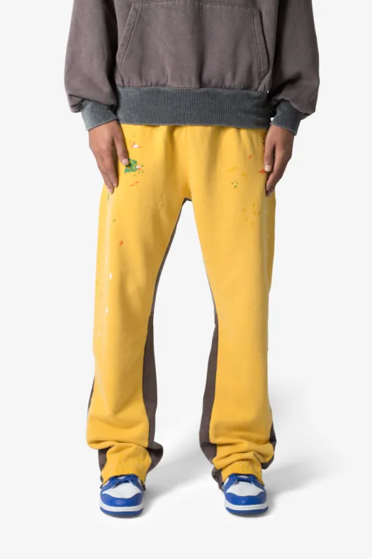 Contrast Bootcut Sweatpants - Yellow sold by MNML