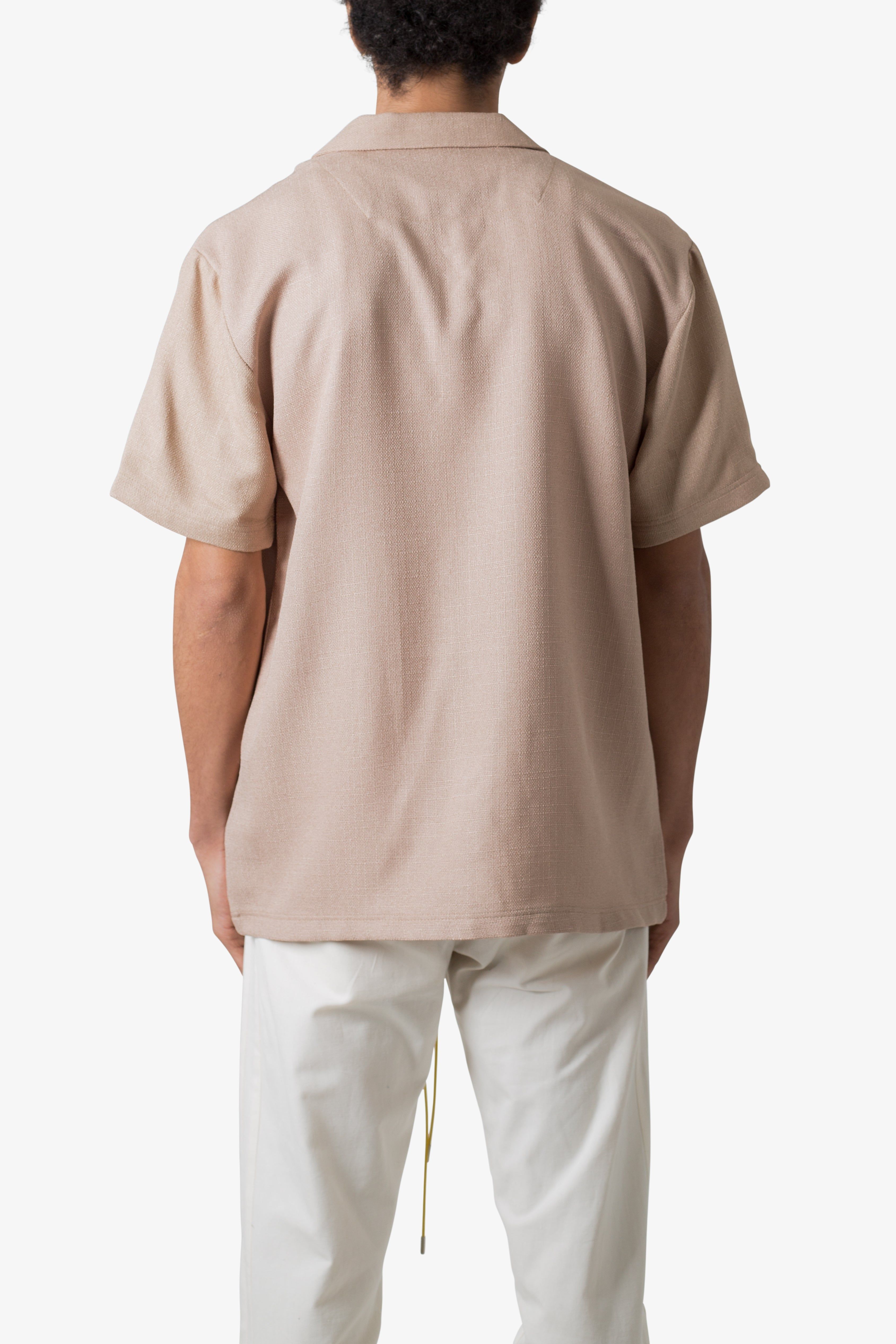 Linen Blend S/S Shirt - Brown sold by MNML product image thumbnail 5