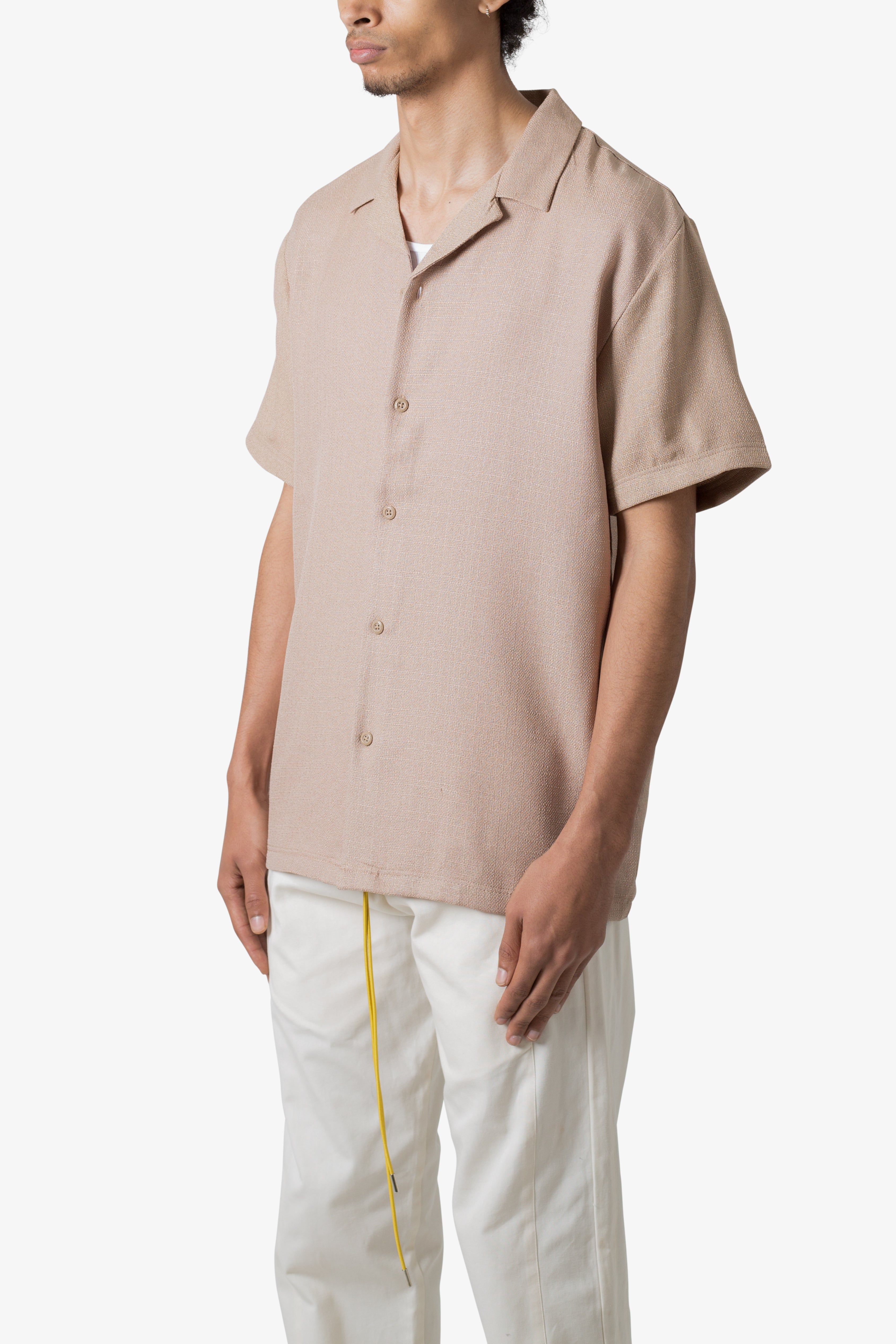 Linen Blend S/S Shirt - Brown sold by MNML product image thumbnail 3