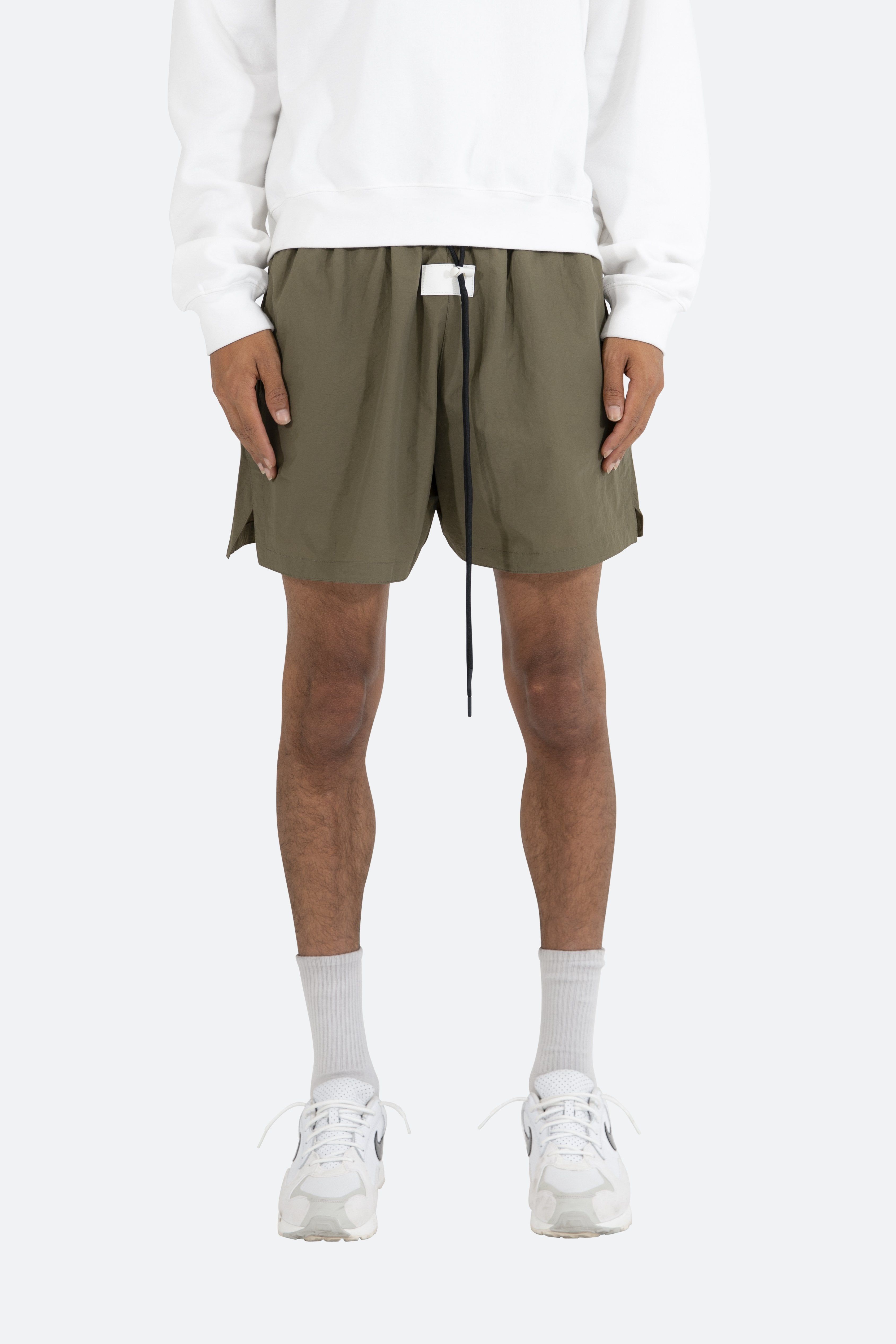 Basic Runner Shorts - Olive sold by MNML