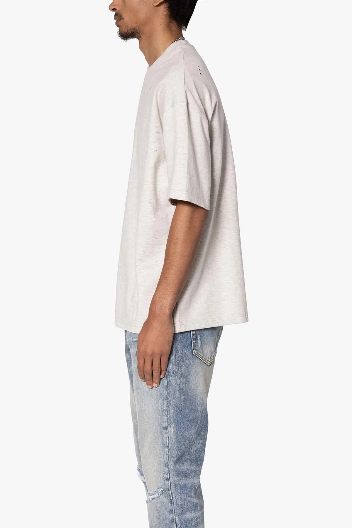 Heavy Distressed Tee - Grey sold by MNML product image thumbnail 4
