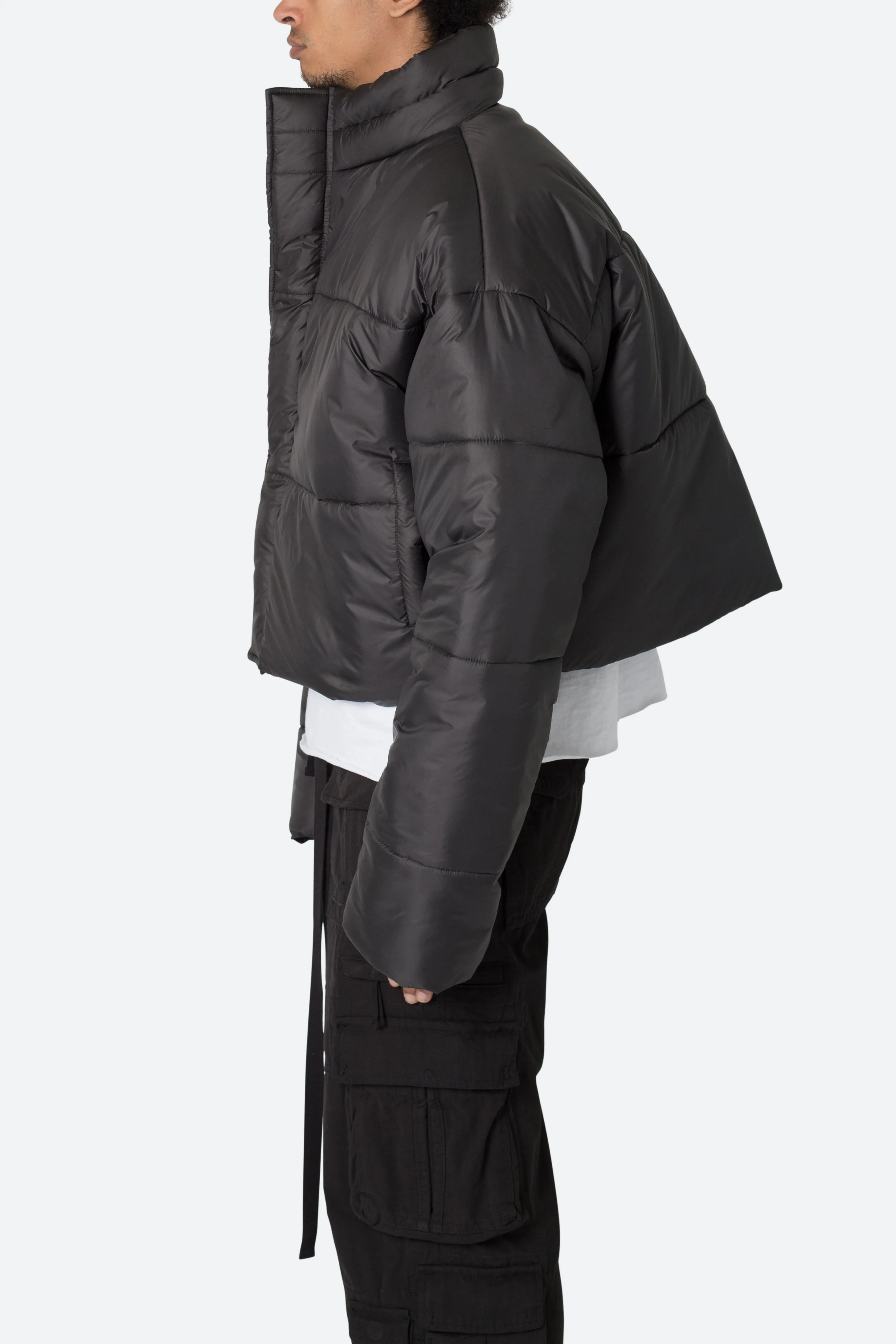 Cropped Puffer II Jacket - Black sold by MNML product image thumbnail 4