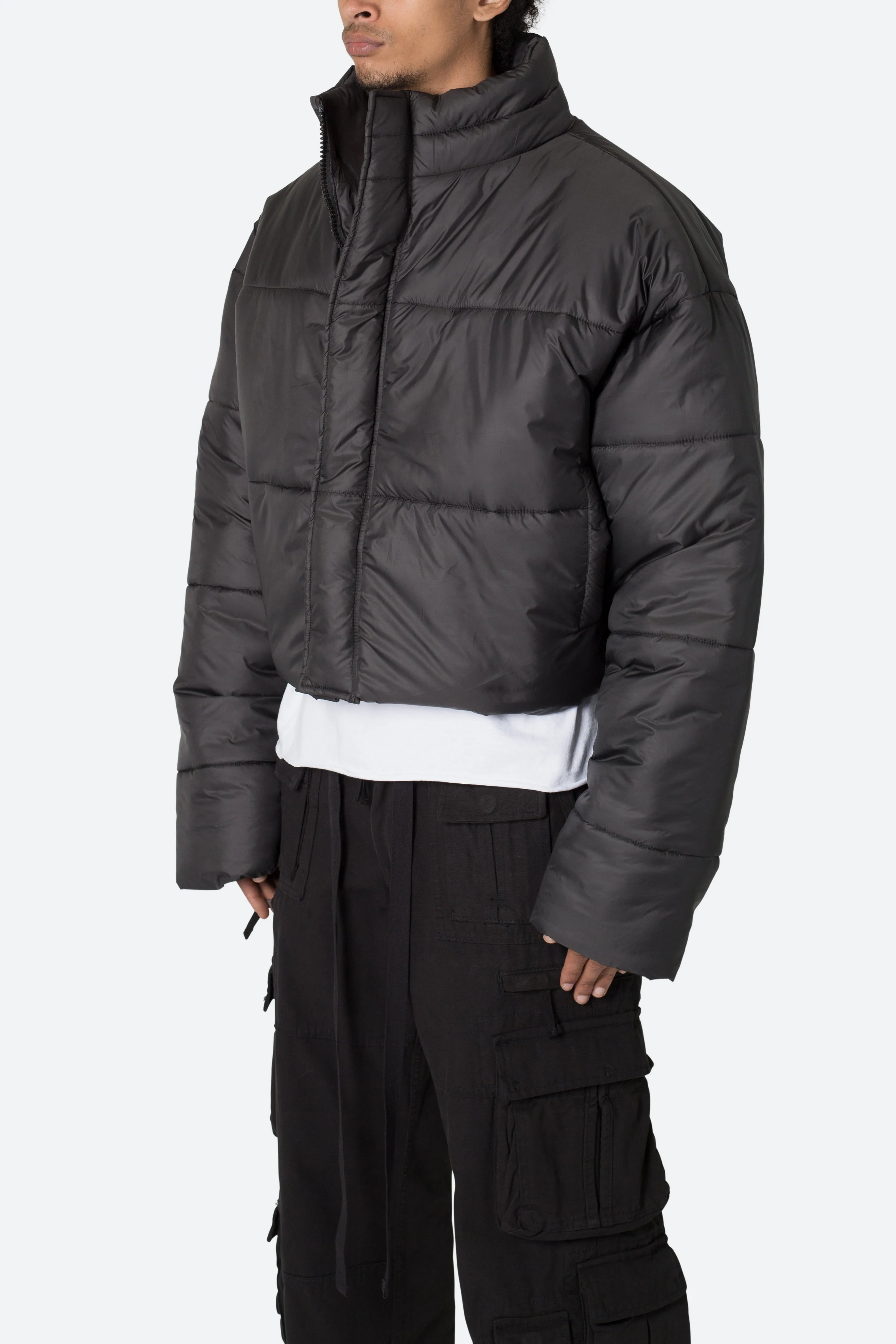 Cropped Puffer II Jacket - Black sold by MNML product image thumbnail 3