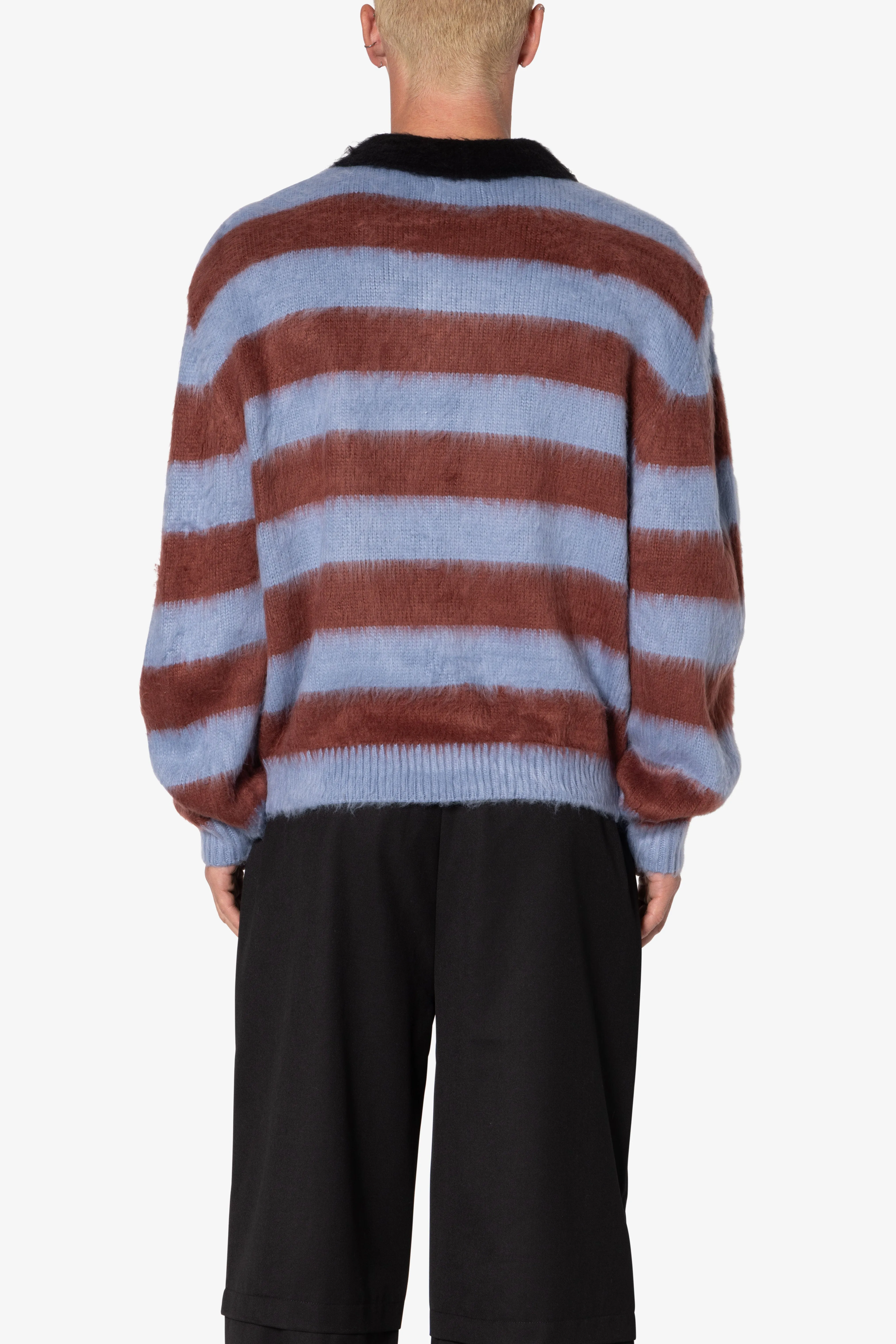 Prep Stripe Fuzzy Sweater - Blue/Red sold by MNML product image thumbnail 5