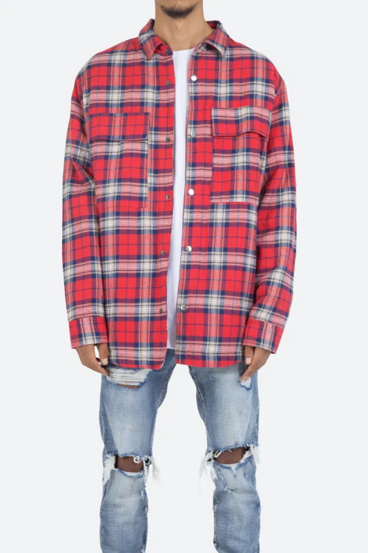 Plaid Work Jacket - Red/Blue sold by MNML