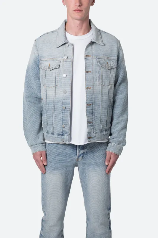 Western Crosshatch Trucker Jacket - Blue sold by MNML
