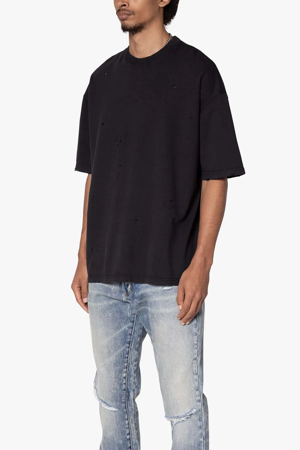 Heavy Distressed Tee - Black sold by MNML product image thumbnail 3
