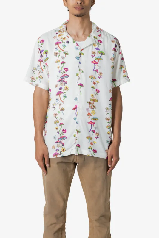 S/S Button Up Shirt - Mushroom Print sold by MNML