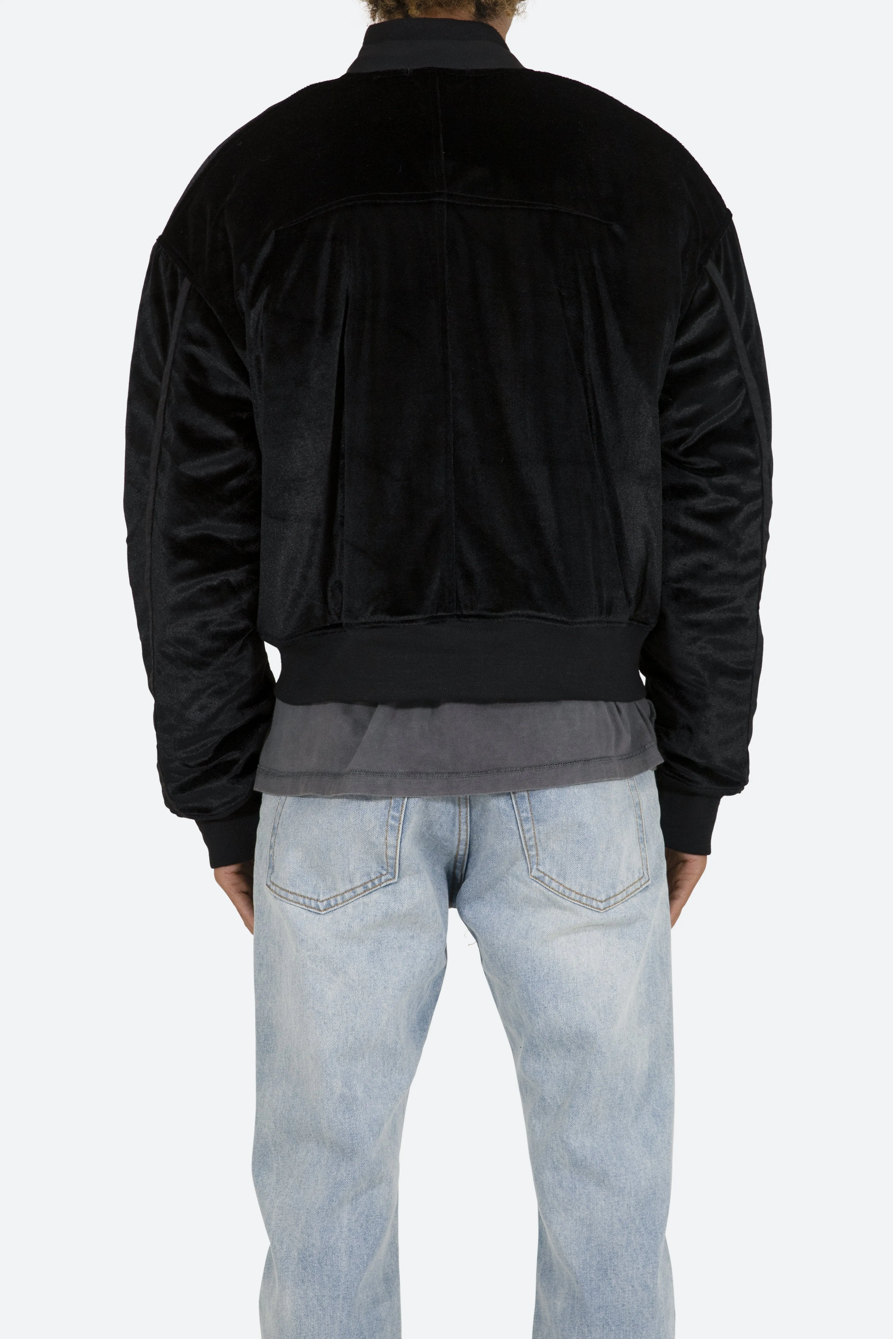 Velour Bomber Jacket - Black sold by MNML product image thumbnail 5