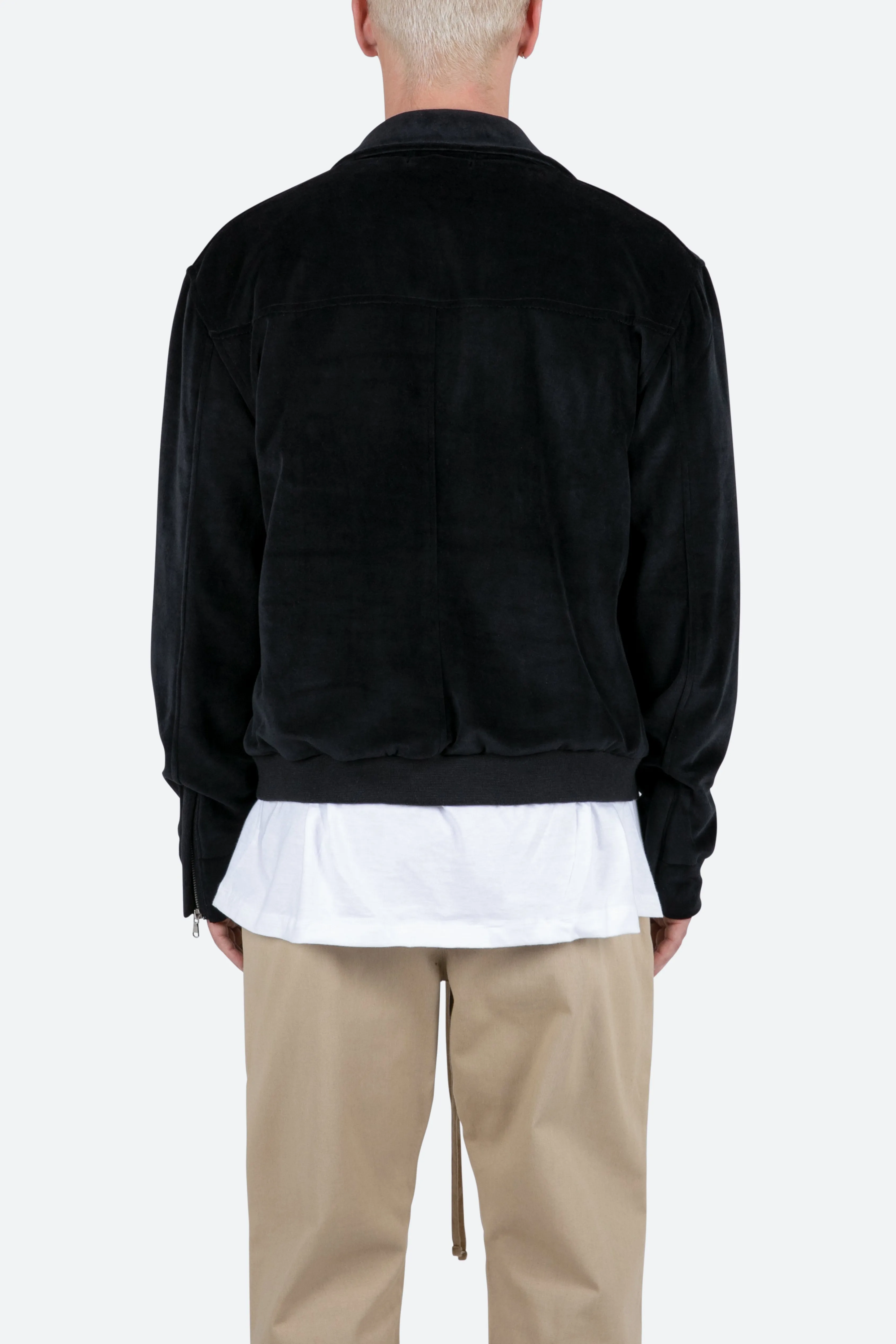 Velour Pilot Jacket - Black sold by MNML product image thumbnail 5
