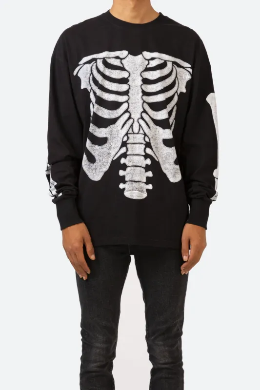 Skeleton L/S Tee - Black sold by MNML