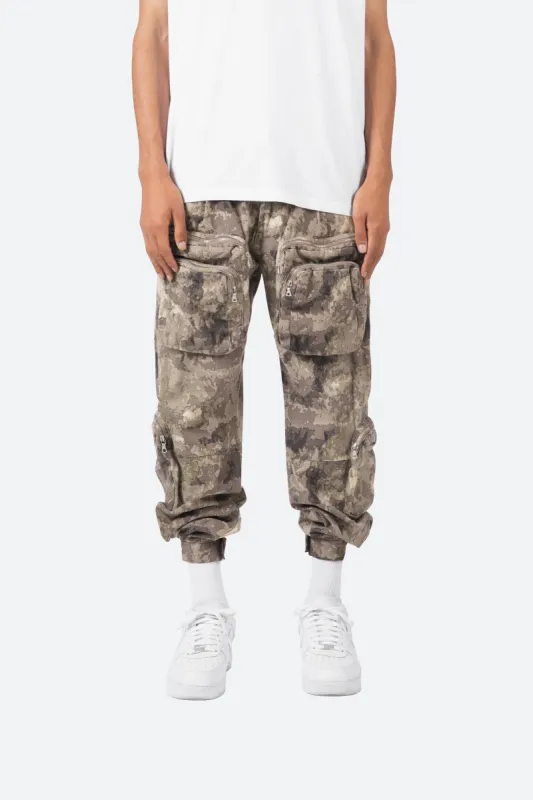 Zipper Cargo Pants - Camo sold by MNML