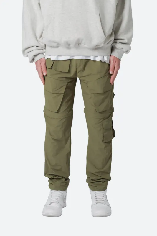 Nylon Cargo Traveler Pants - Olive sold by MNML
