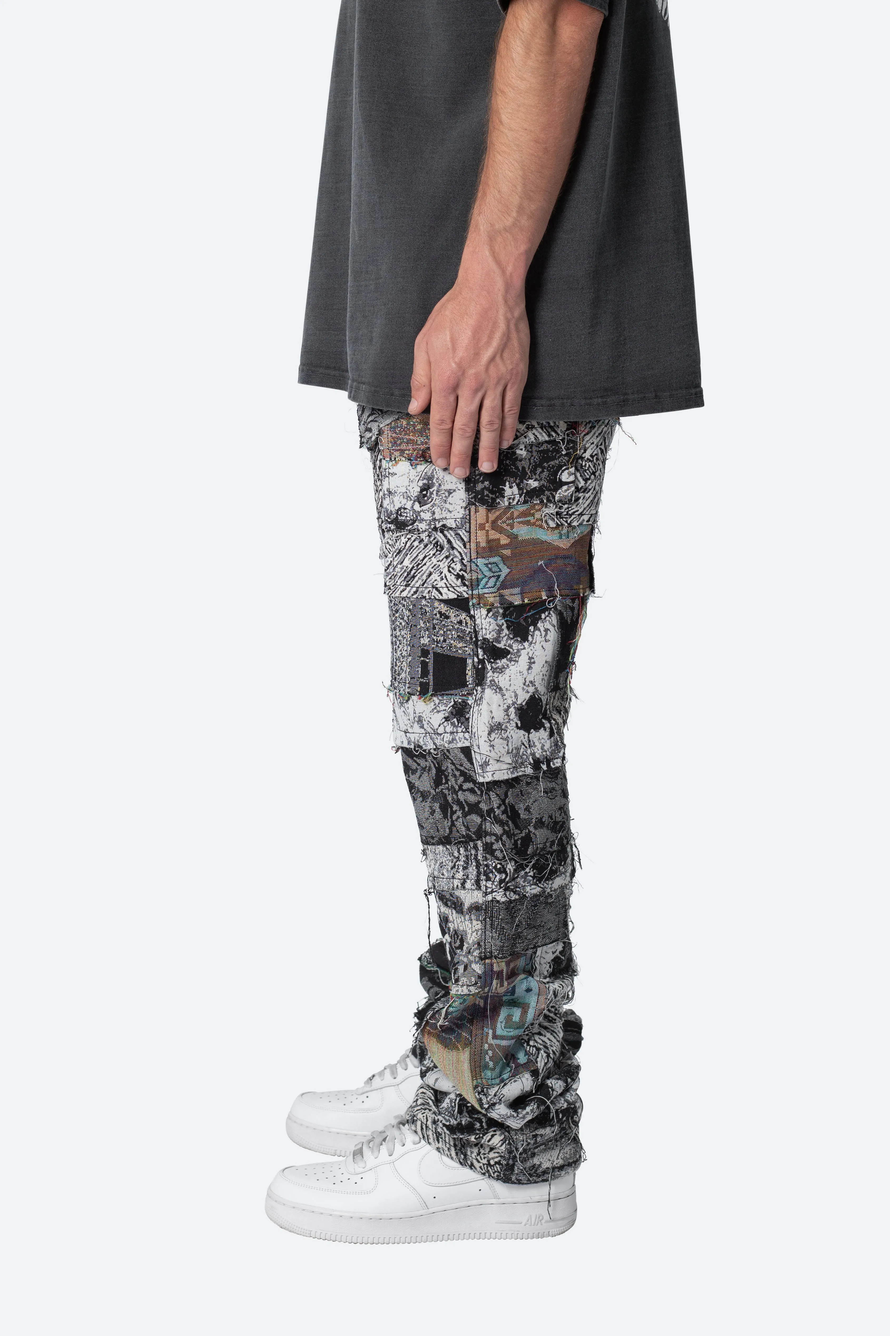 Paneled Blanket Pants - Black/White sold by MNML product image thumbnail 5