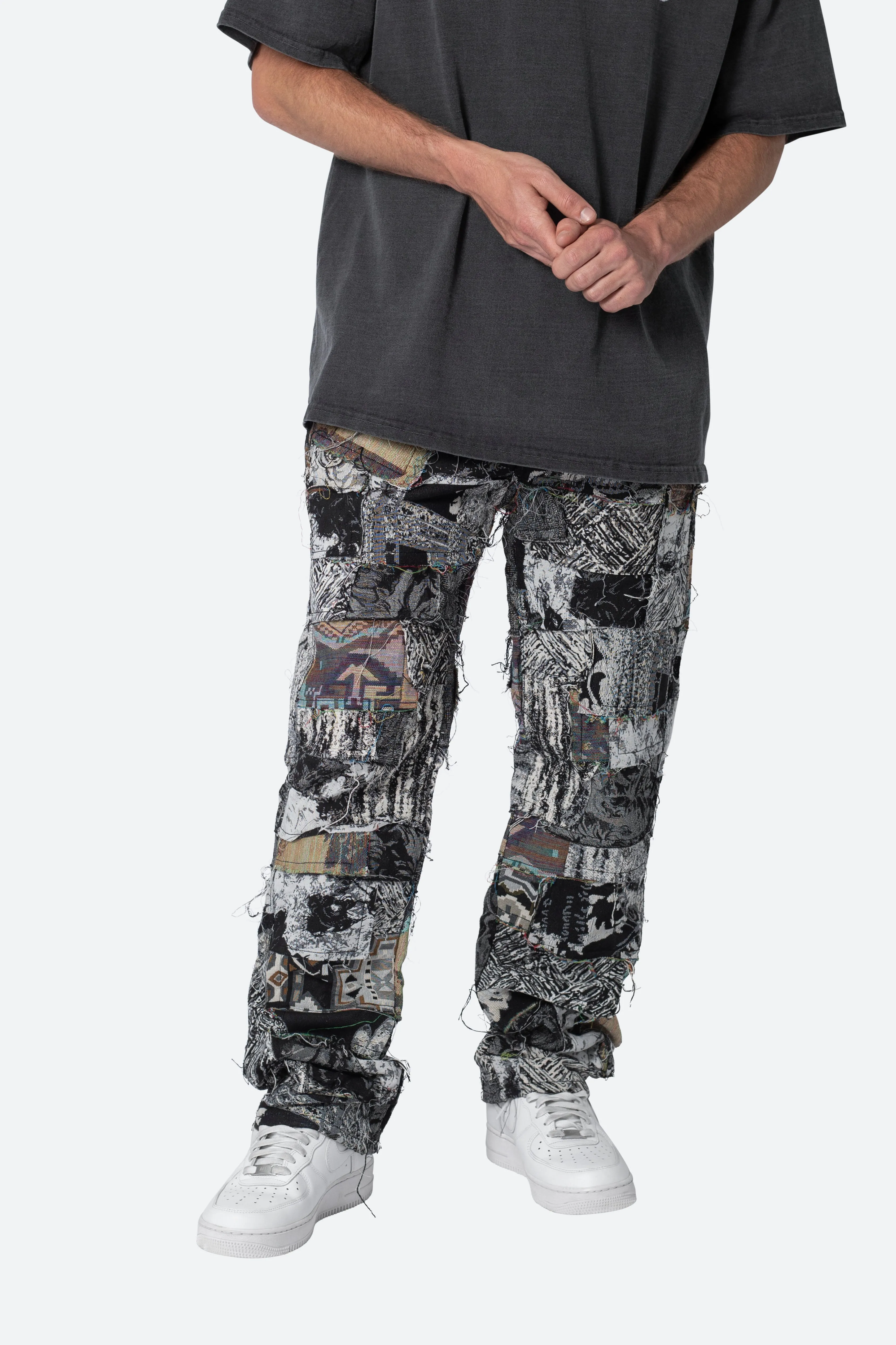Paneled Blanket Pants - Black/White sold by MNML product image thumbnail 2