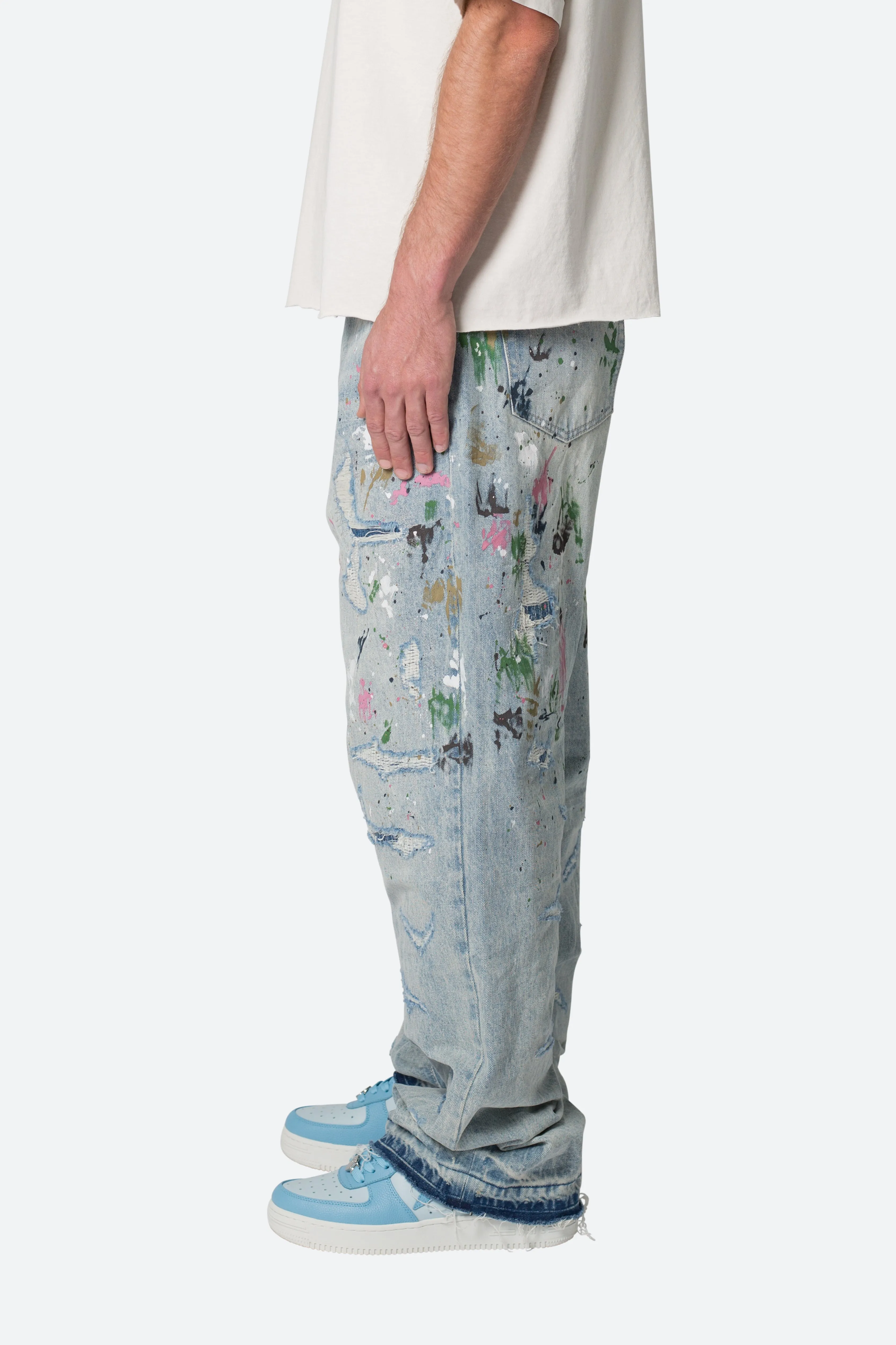 Ultra Baggy Paint Denim - Blue sold by MNML product image thumbnail 4