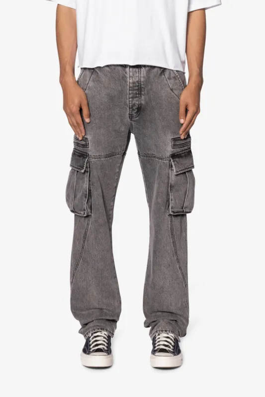 V652 Owl Grey Cargo Pants - Grey sold by MNML