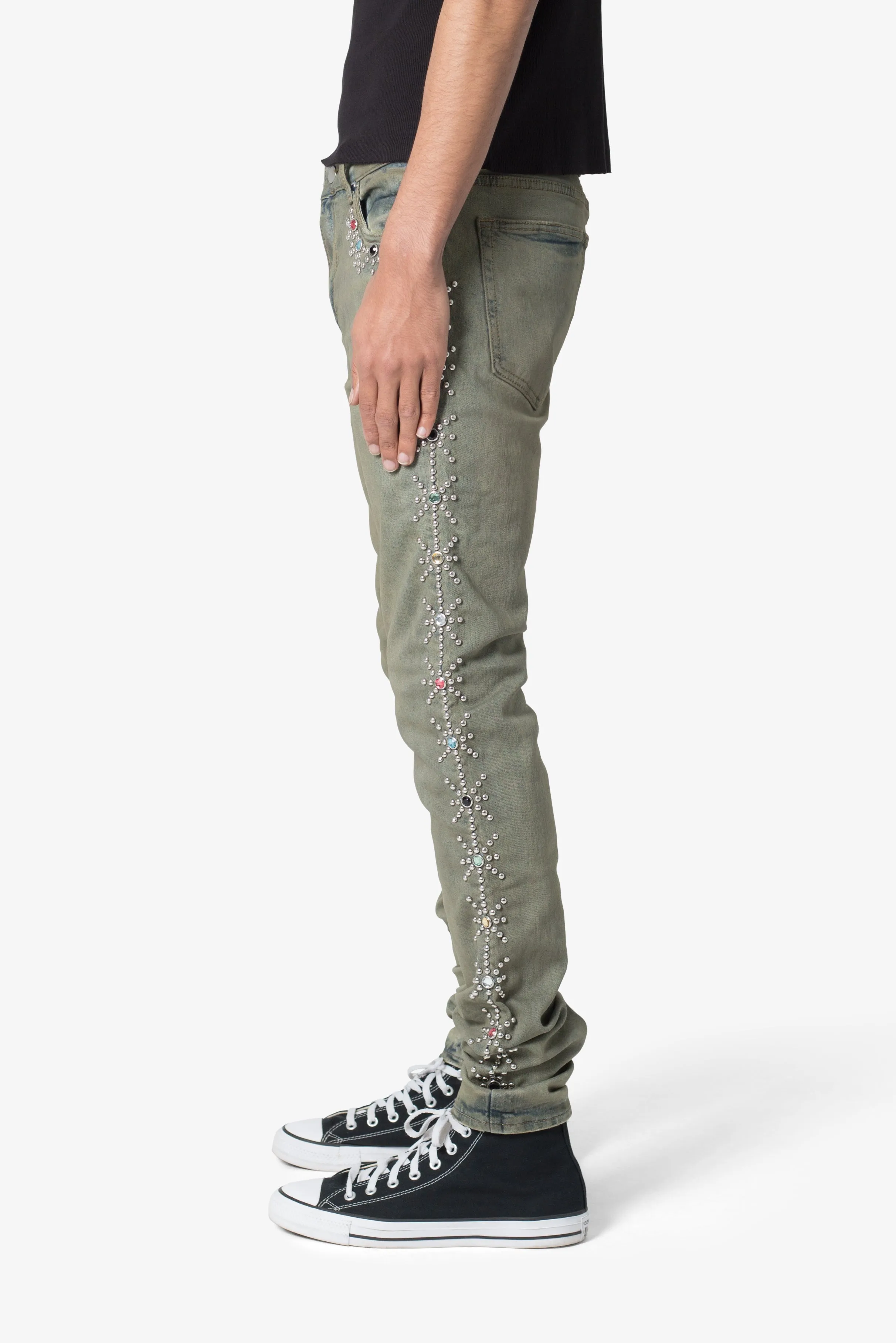 X620 Studded Skinny Denim - Blue sold by MNML product image thumbnail 5
