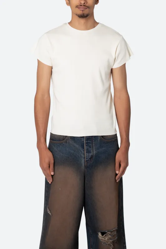 Fitted Rib Tee - White sold by MNML