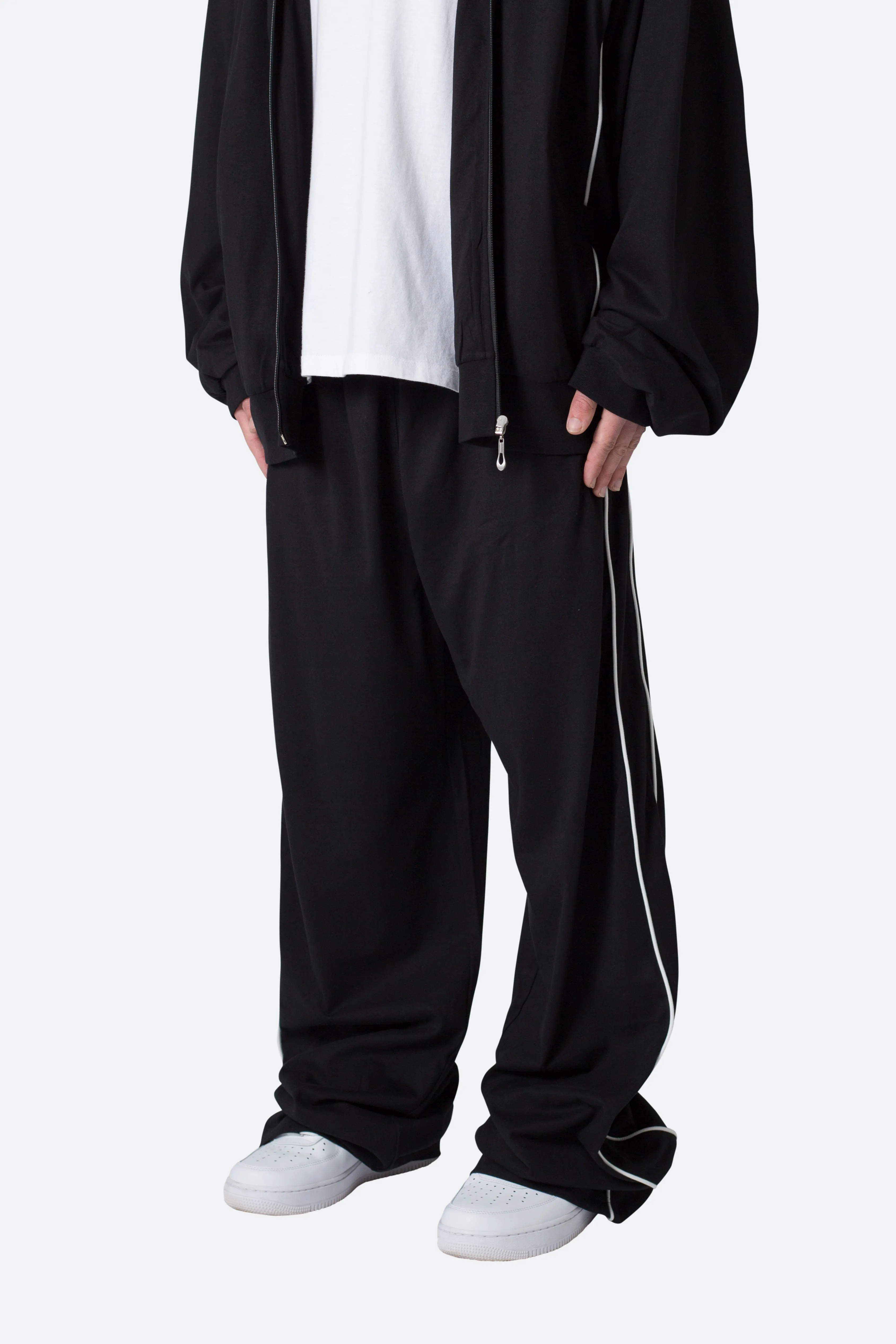 Oversized Jersey Track Pants - Black sold by MNML product image thumbnail 4