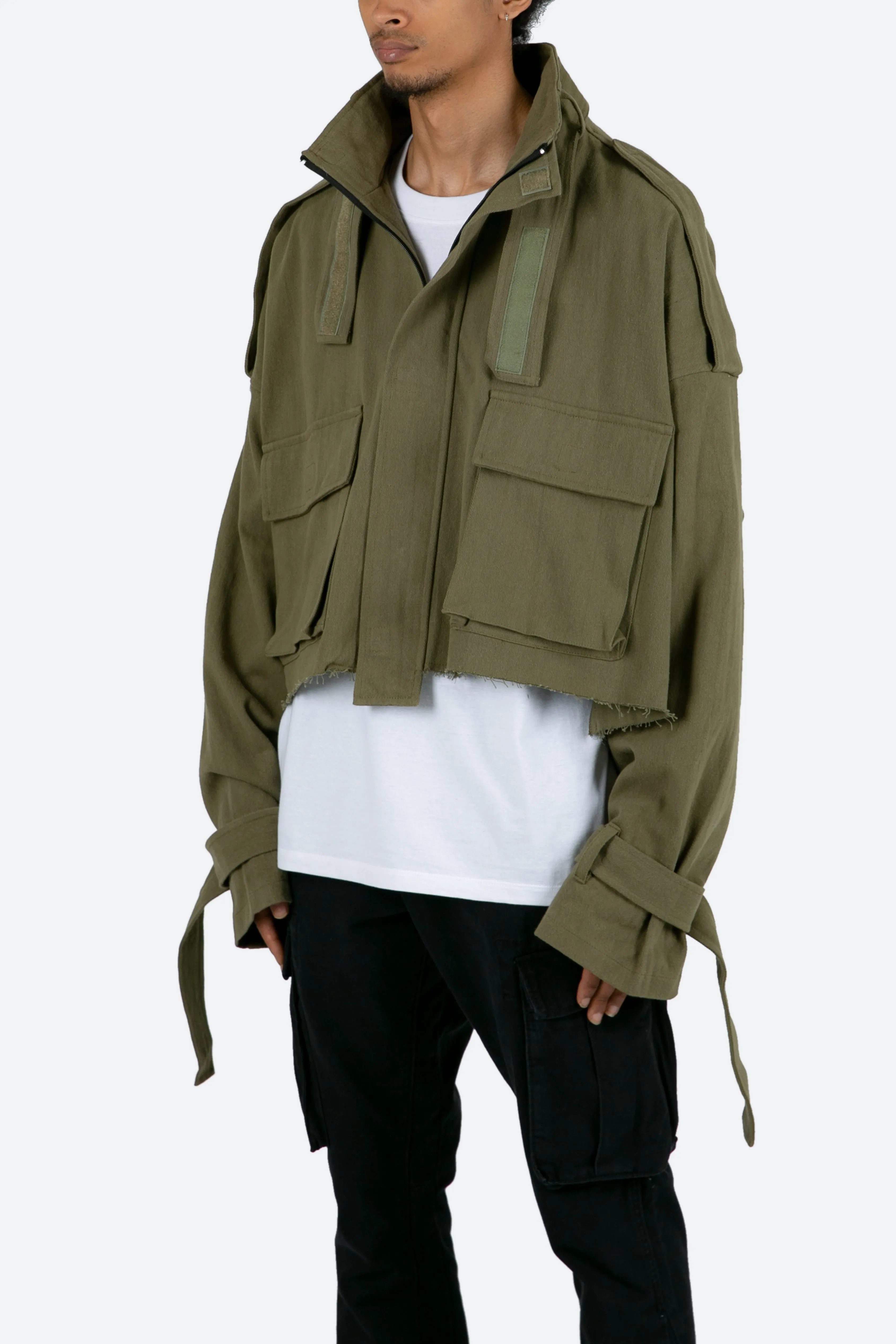 Cropped M65 Jacket - Olive sold by MNML product image thumbnail 3