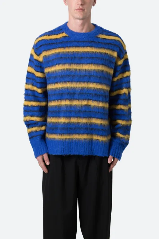 Striped Mohair Sweater - Blue sold by MNML
