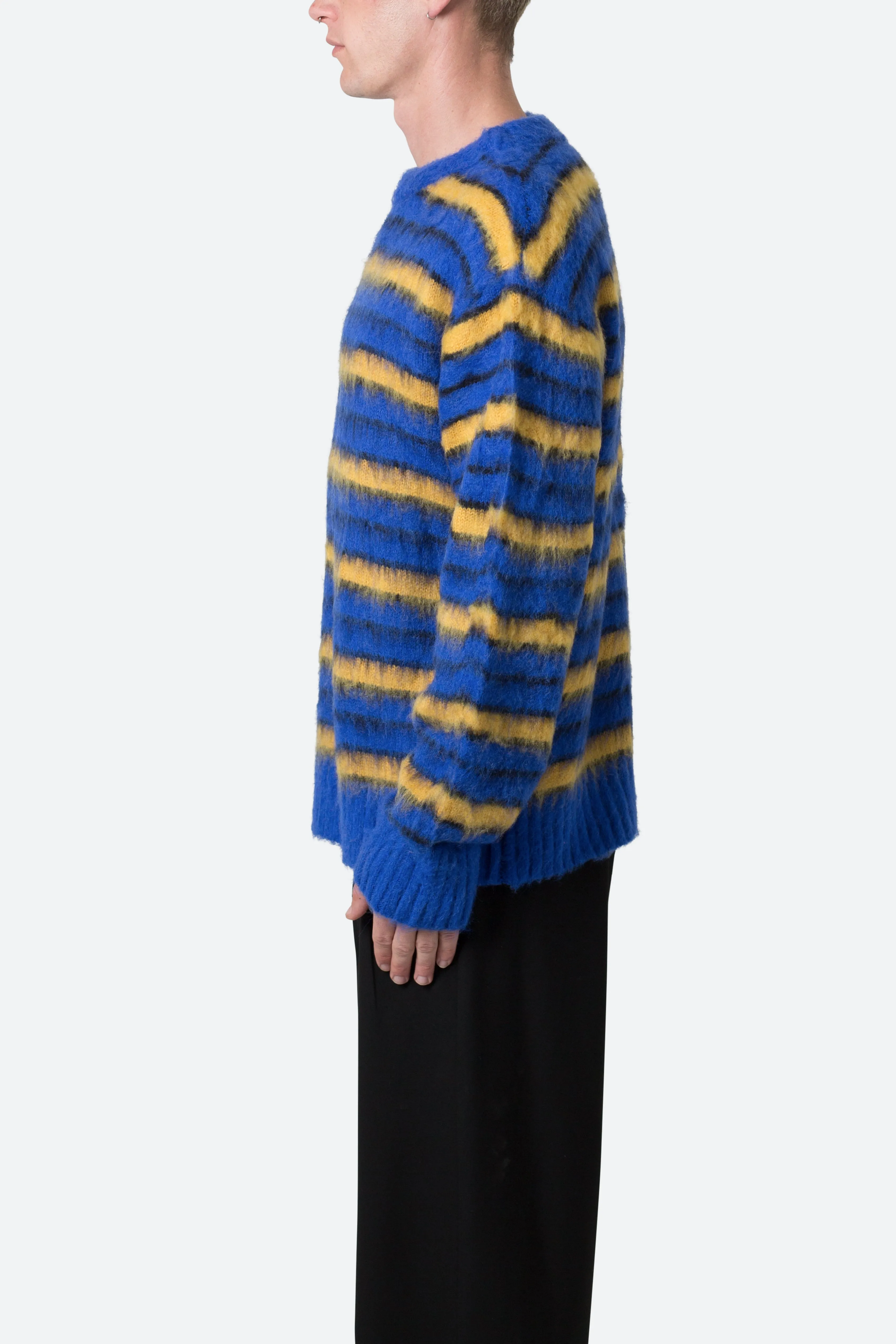Striped Mohair Sweater - Blue sold by MNML product image thumbnail 4