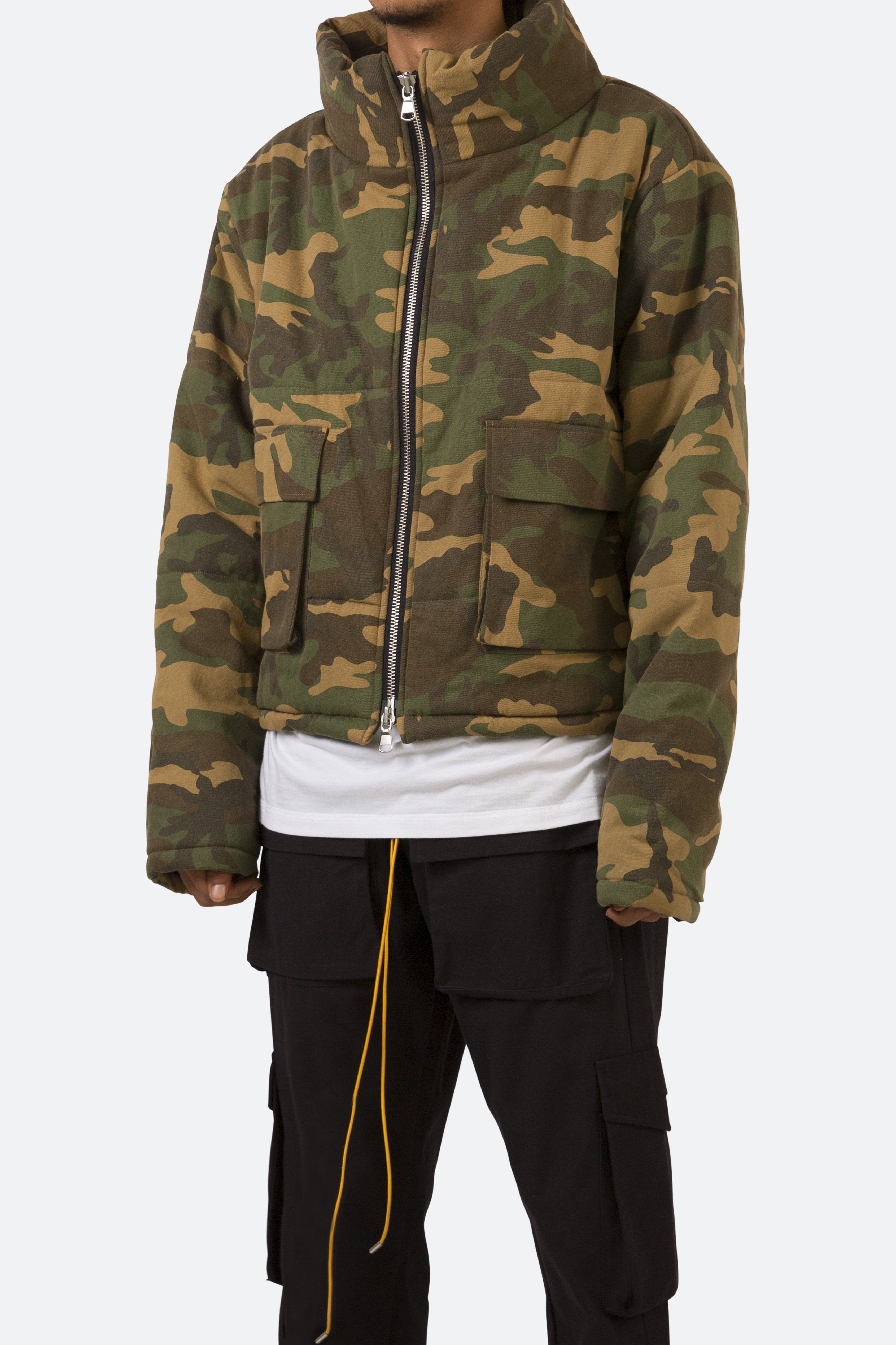 Cropped Puffer Jacket - Camo sold by MNML product image thumbnail 4