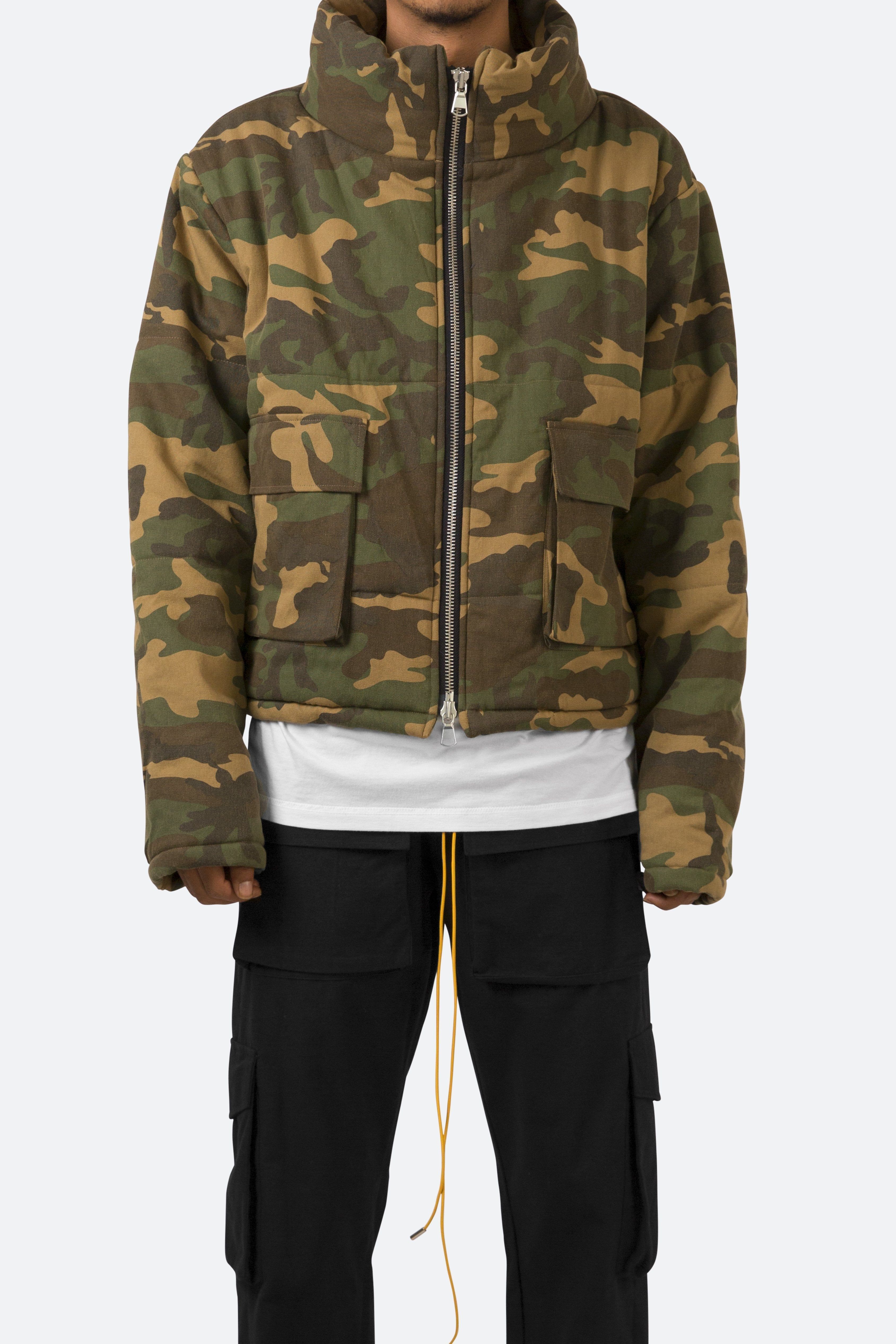 Cropped Puffer Jacket - Camo sold by MNML product image thumbnail 3