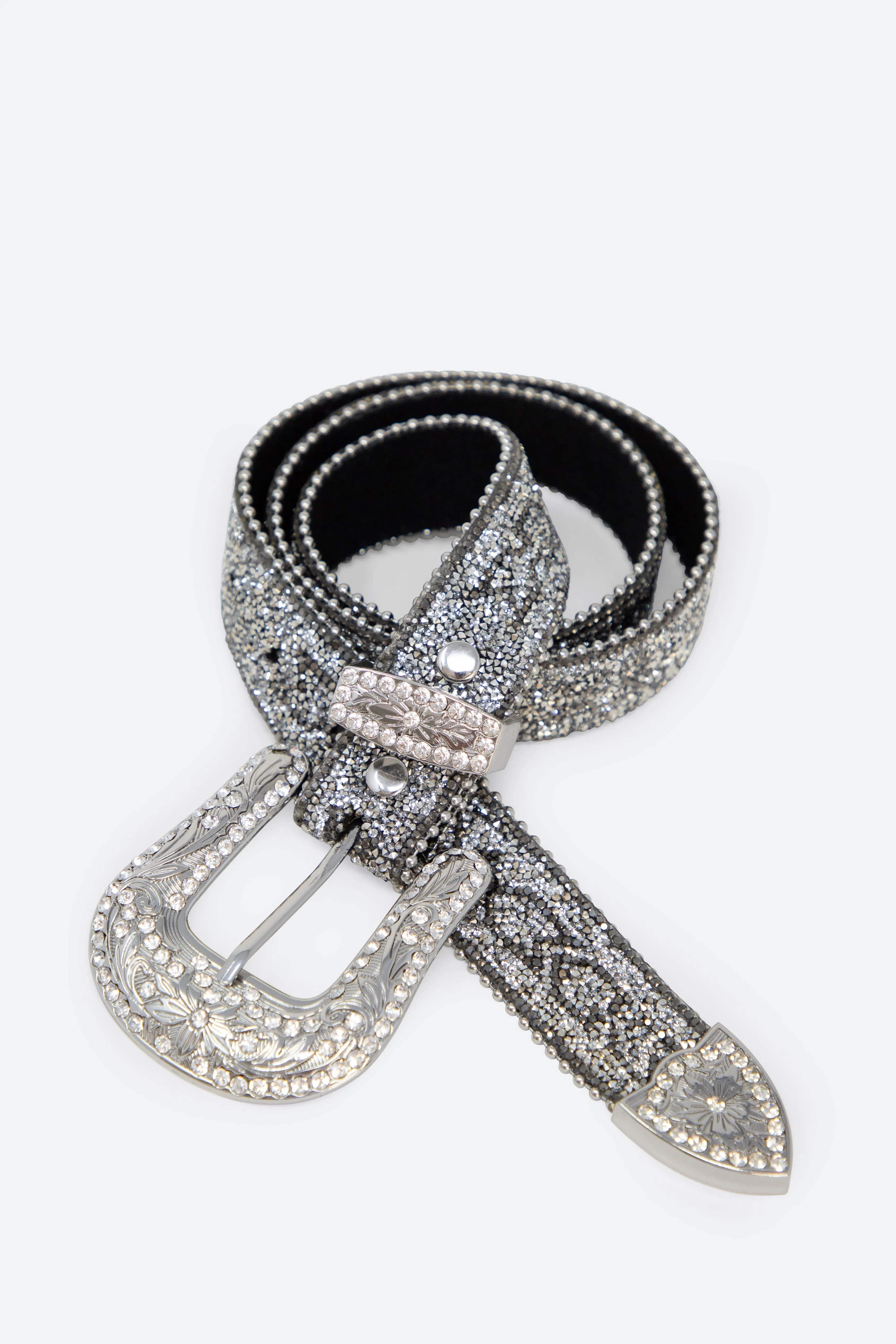 Chevron Caviar Belt - SIlver sold by MNML