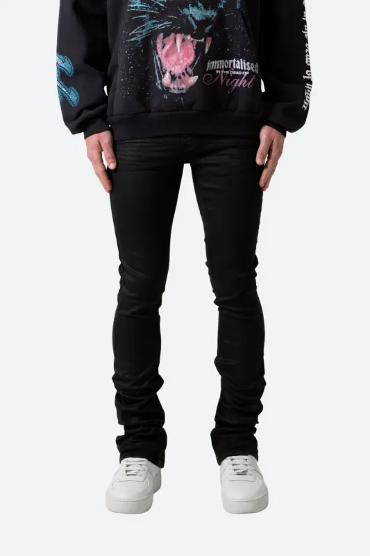 X491 Convertible Skinny Denim - Waxed Black sold by MNML