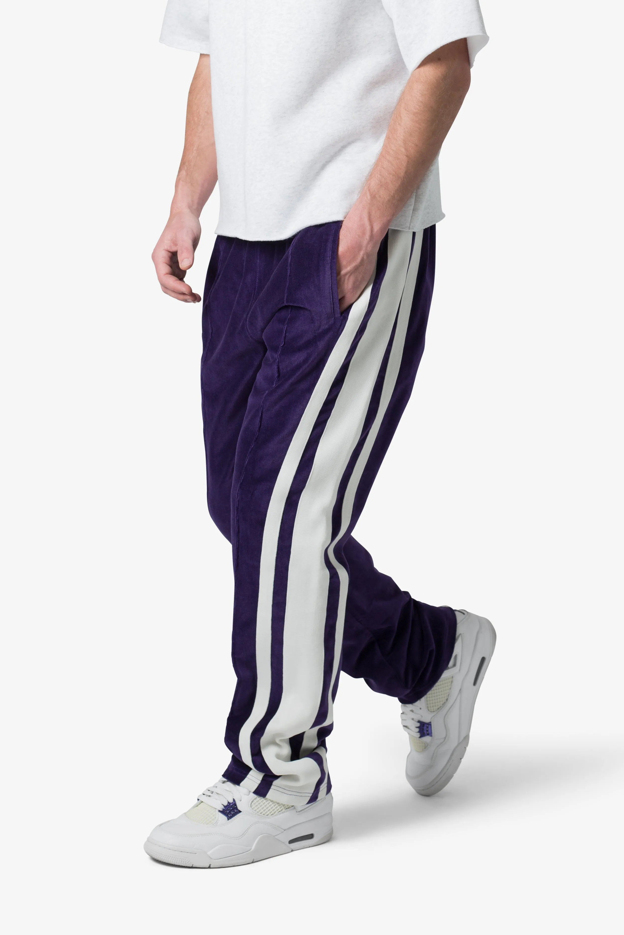 Baggy Velour Track Pants - Purple sold by MNML product image thumbnail 2