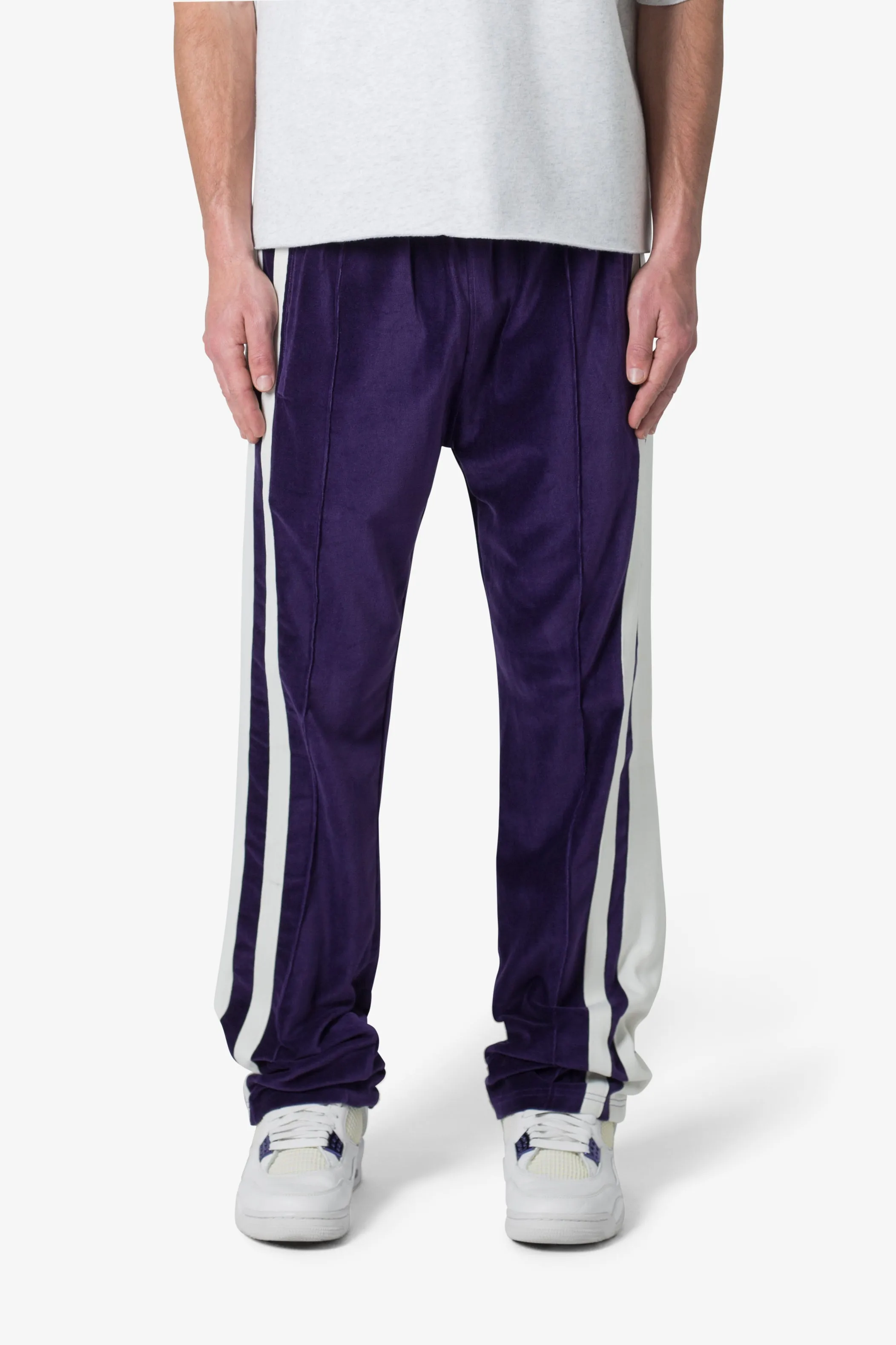Baggy Velour Track Pants - Purple sold by MNML