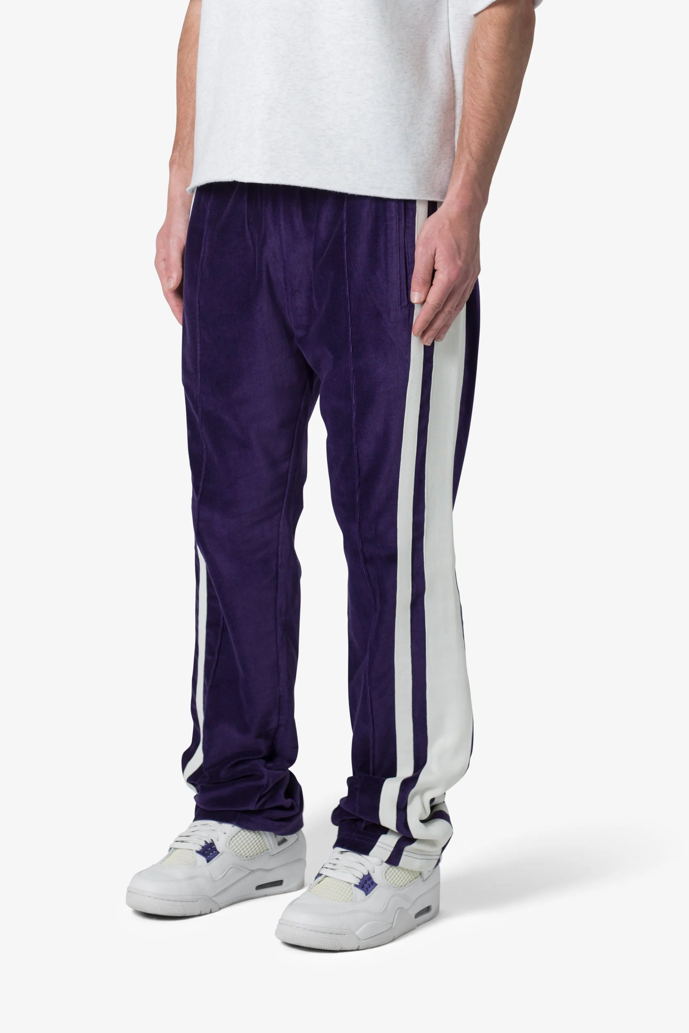 Baggy Velour Track Pants - Purple sold by MNML product image thumbnail 4