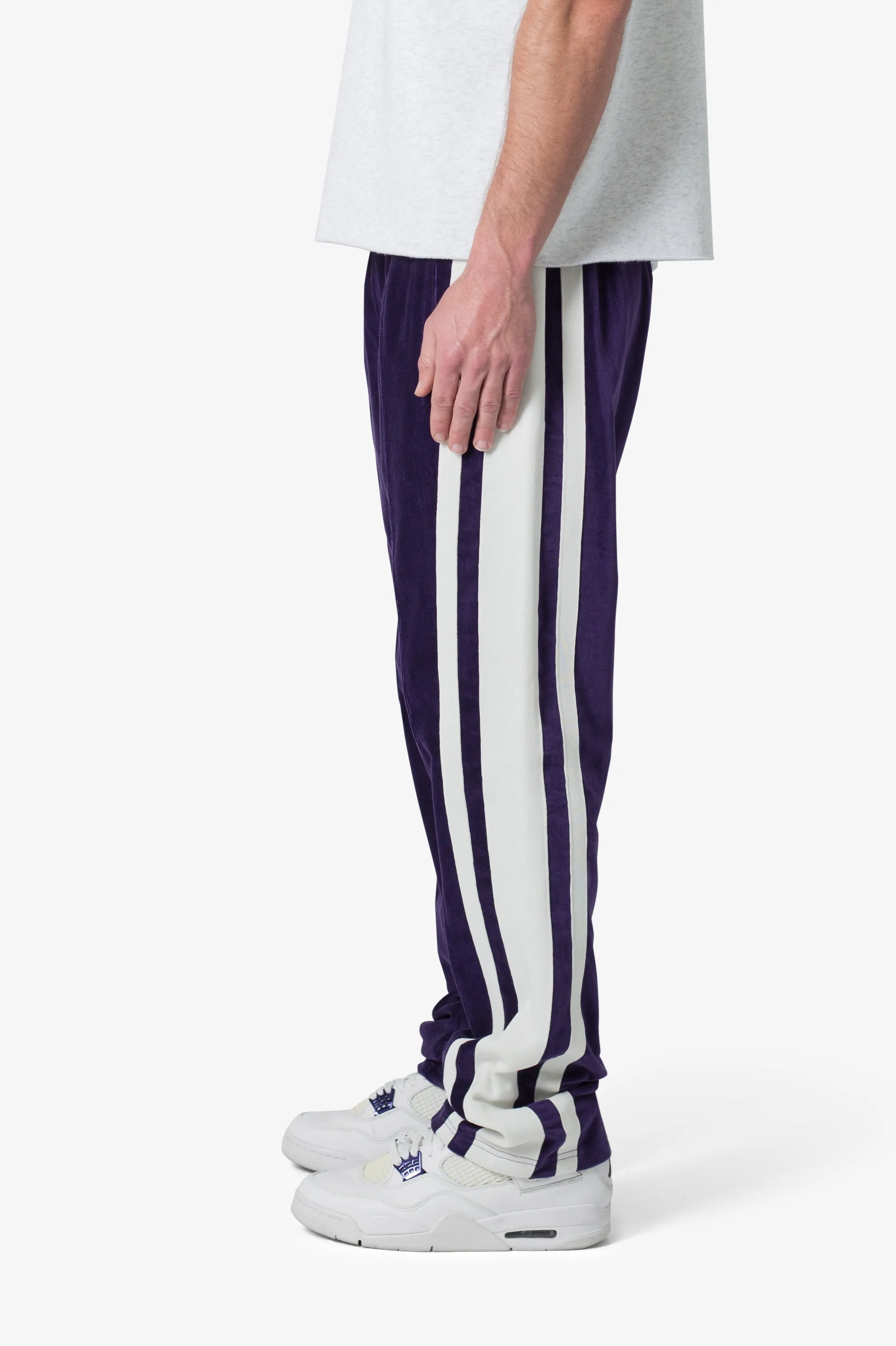 Baggy Velour Track Pants - Purple sold by MNML product image thumbnail 5