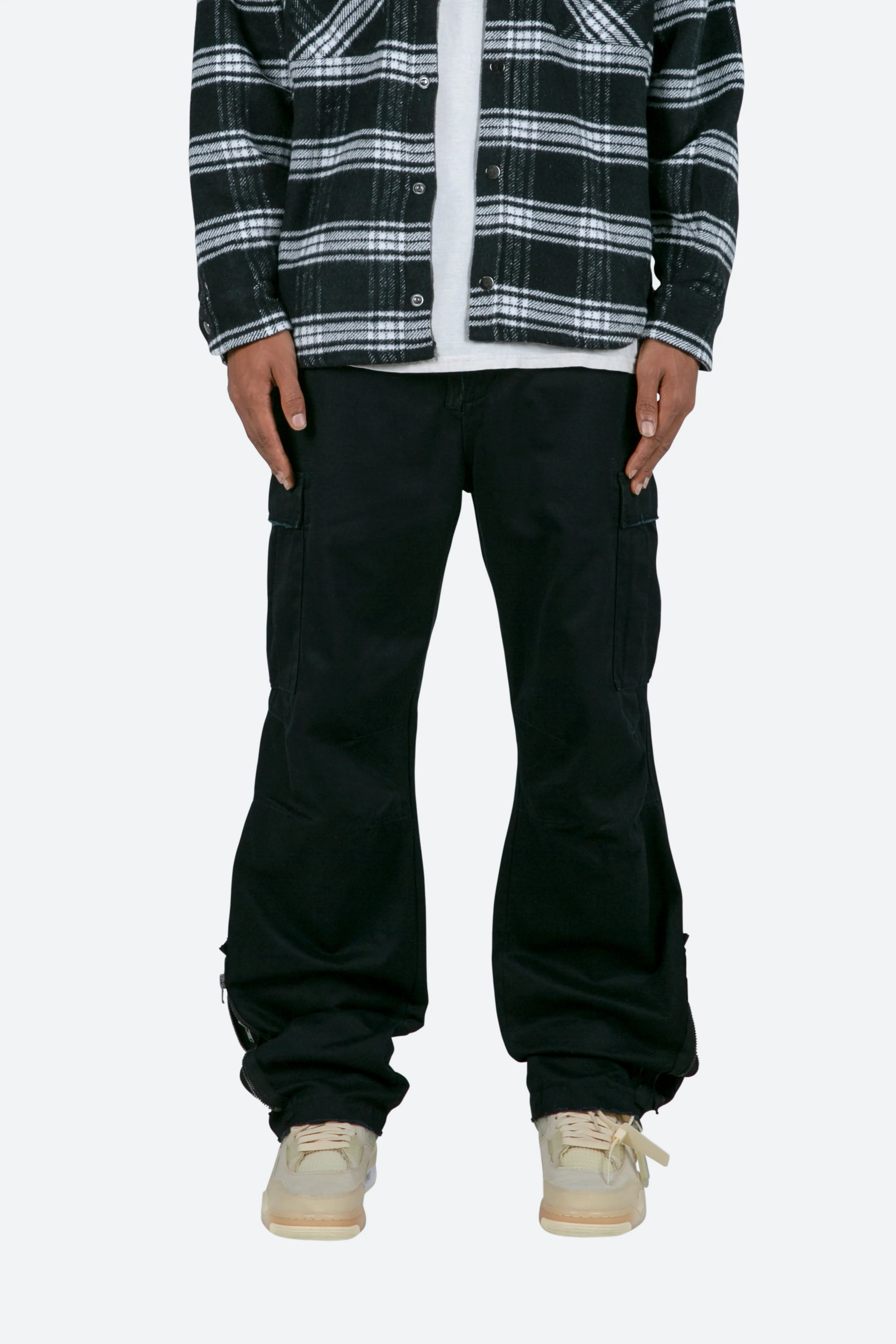 Zipper Denim Cargo Pants - Black sold by MNML product image thumbnail 3
