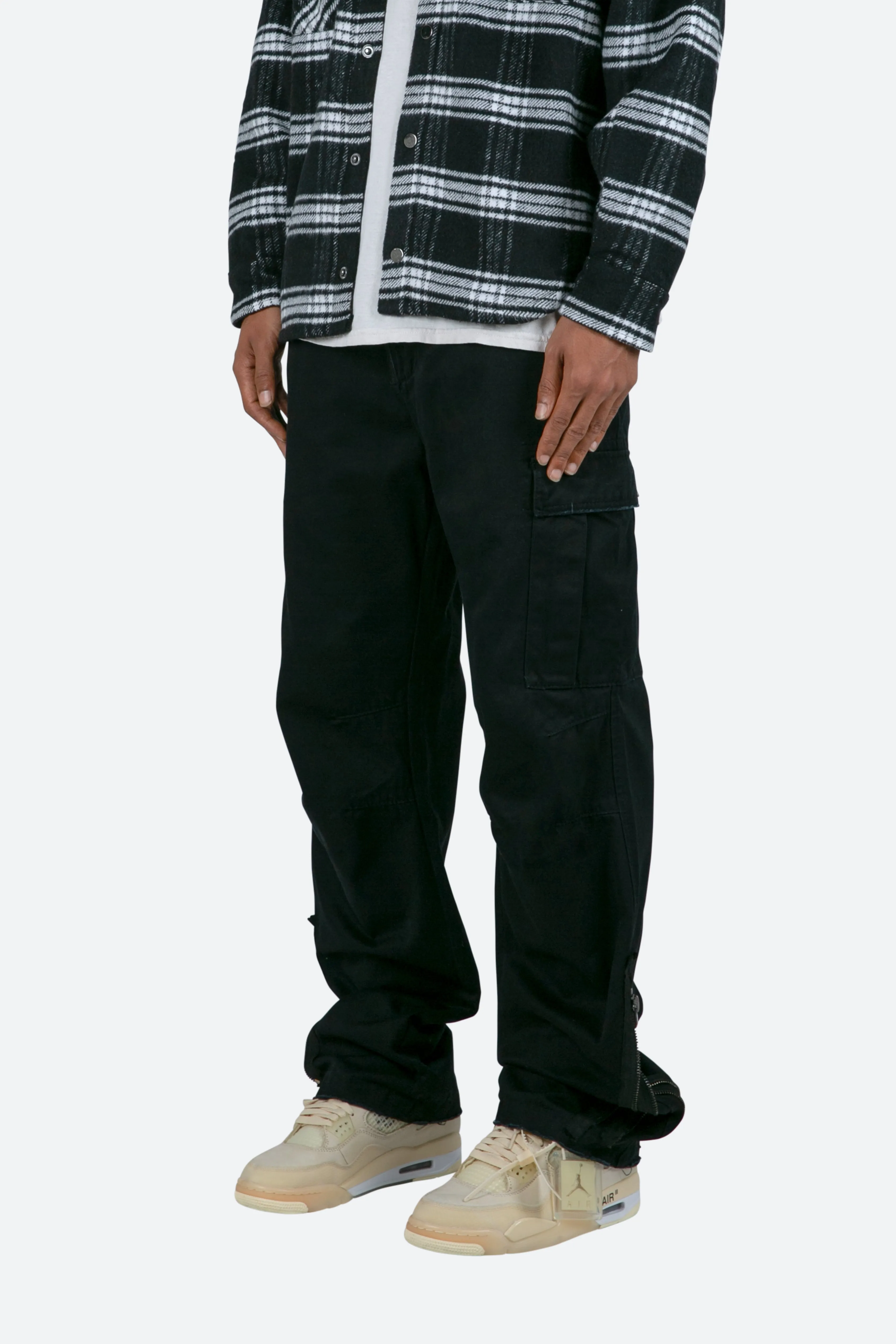 Zipper Denim Cargo Pants - Black sold by MNML product image thumbnail 4