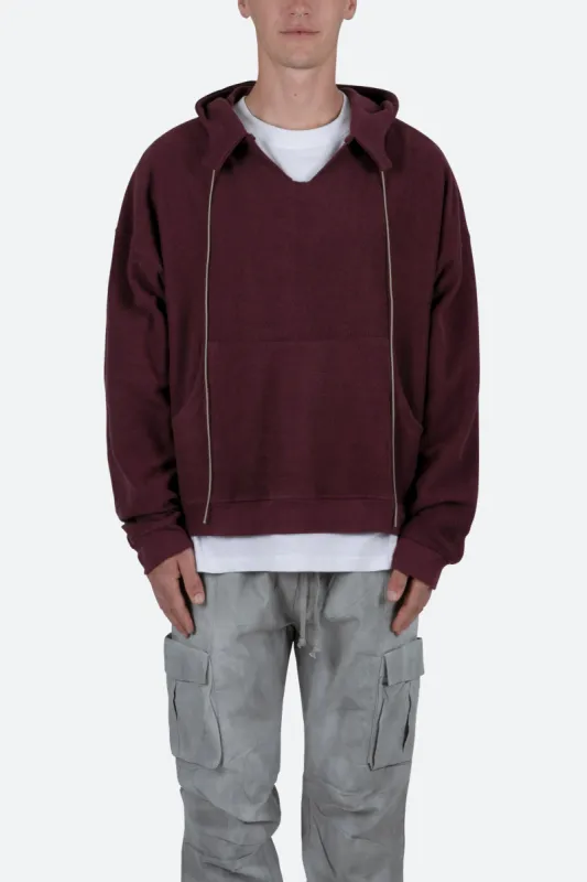 Extended Drawcord Hoodie - Burgundy sold by MNML