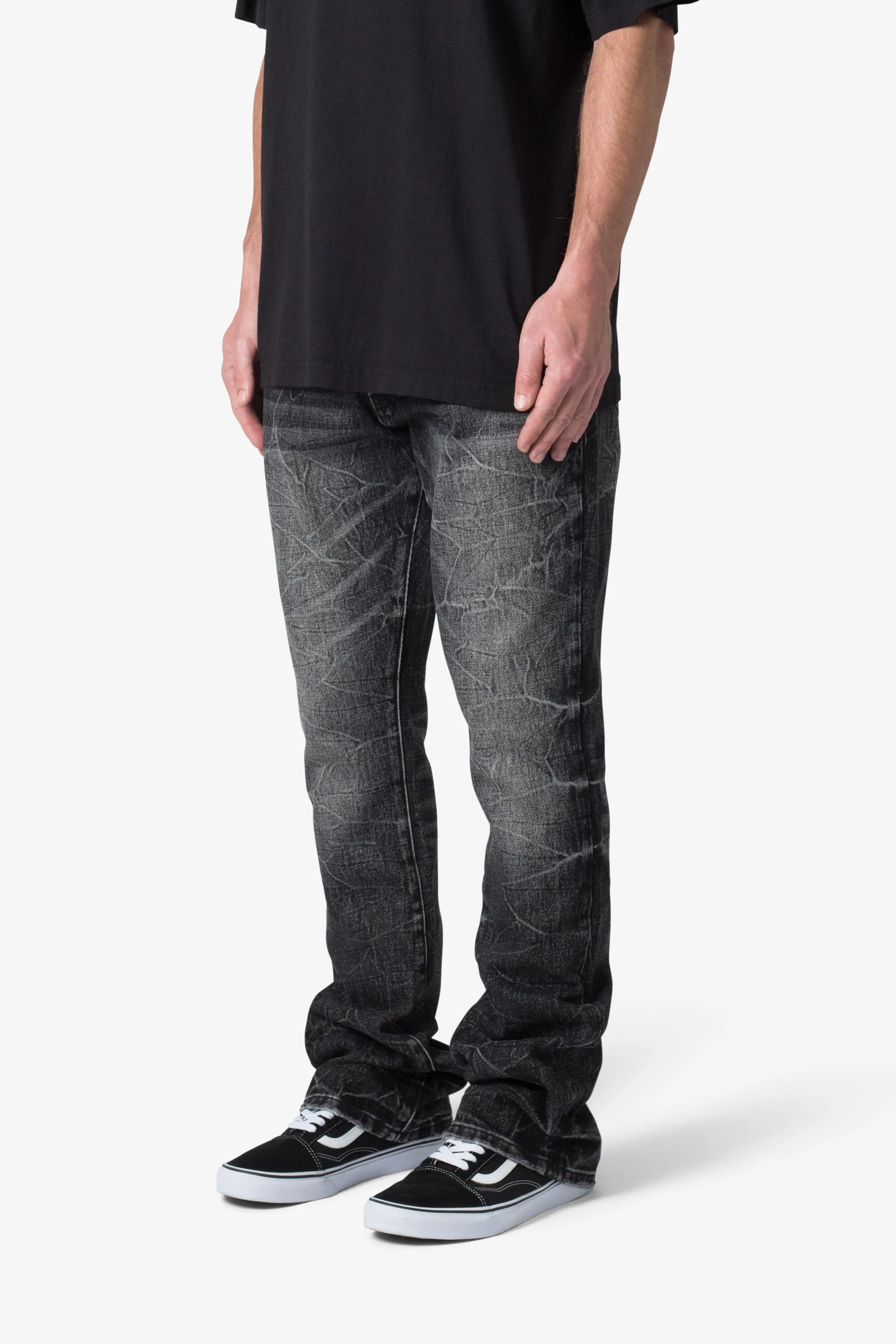 B670 Wave Wash Flare Denim - Washed Black sold by MNML product image thumbnail 3