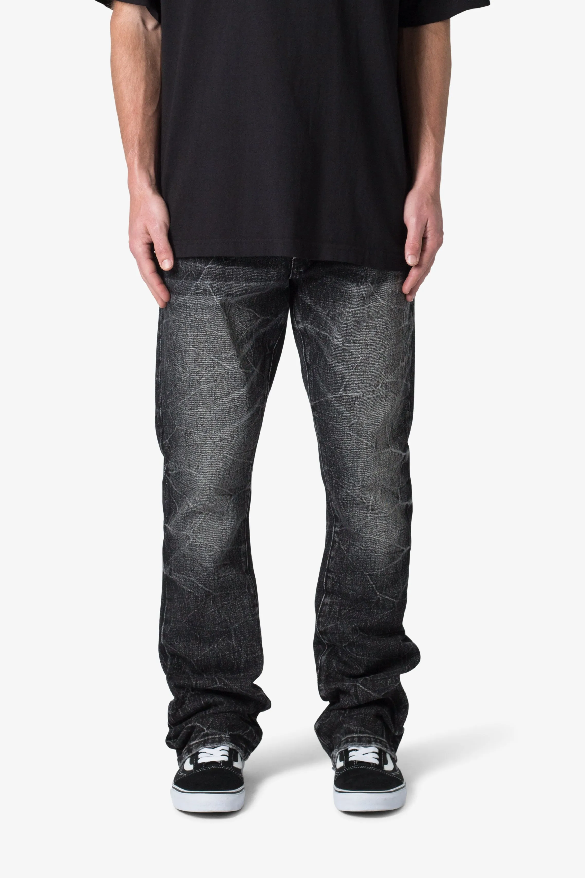 B670 Wave Wash Flare Denim - Washed Black sold by MNML product image thumbnail 2