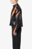 Cropped Leather Race Jacket - Black/Orange sold by MNML