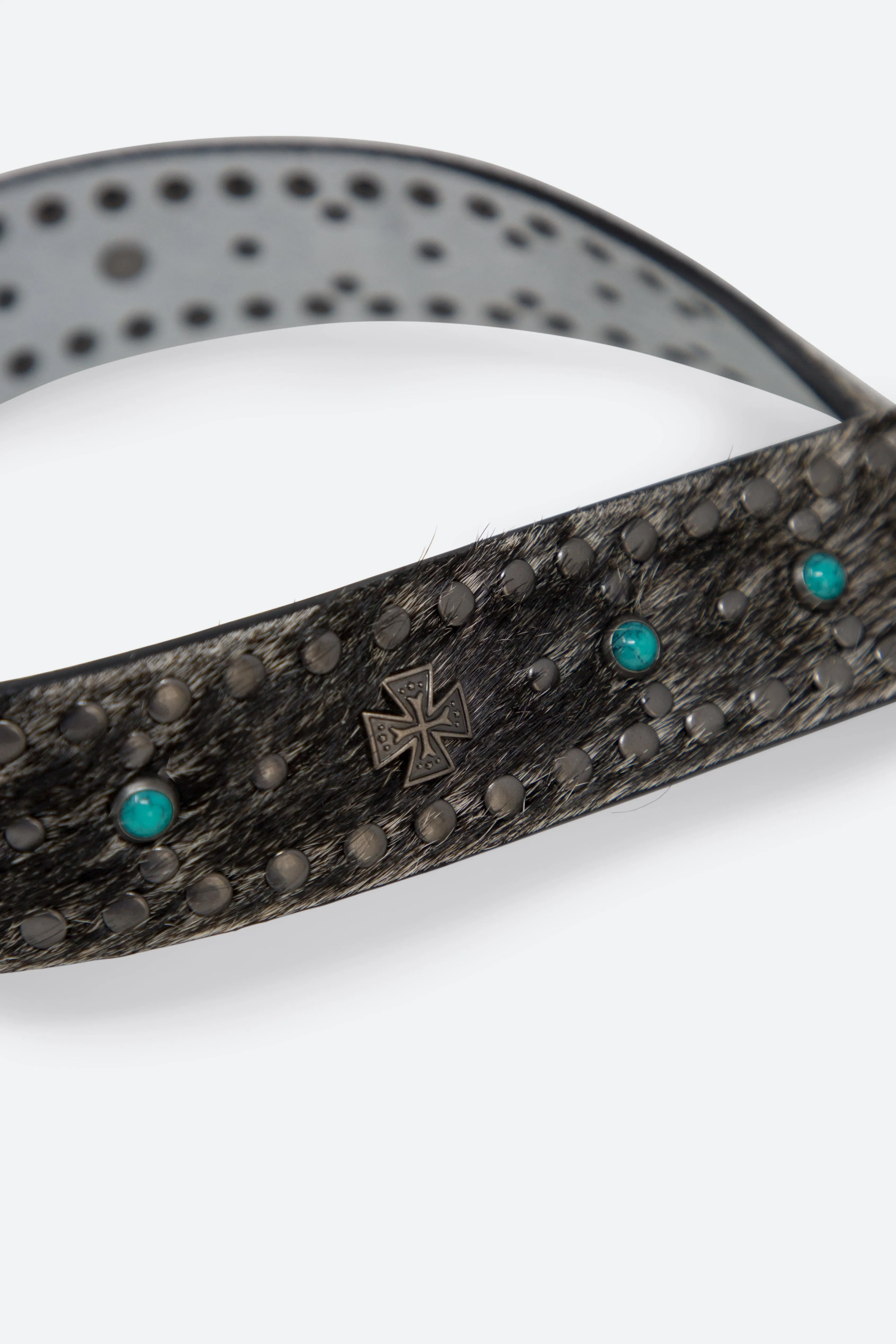 Patterned Turquoise Studded Belt - Black sold by MNML product image thumbnail 4