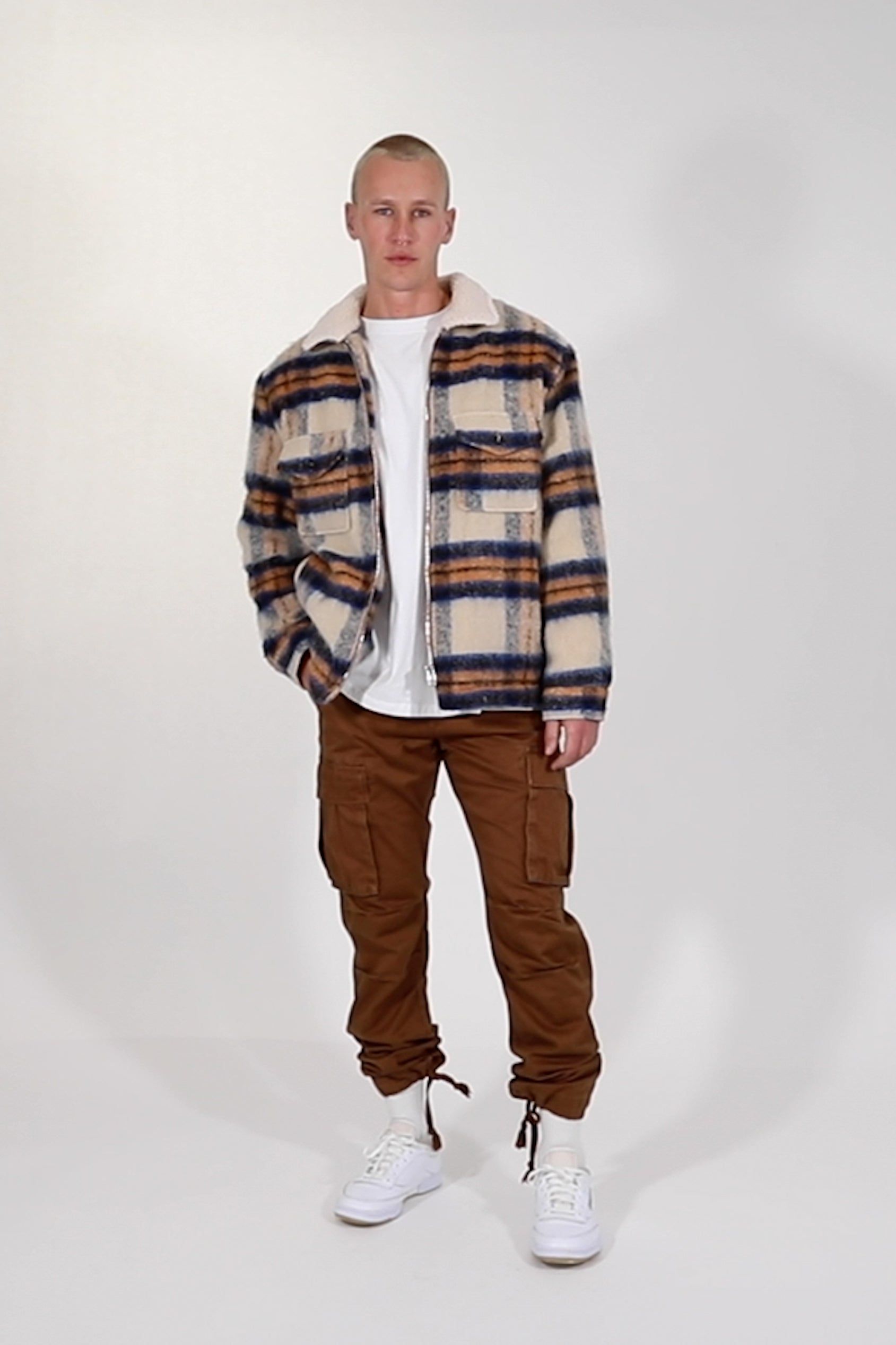 Plaid Mohair Jacket - Blue/White/Orange sold by MNML product image thumbnail 3