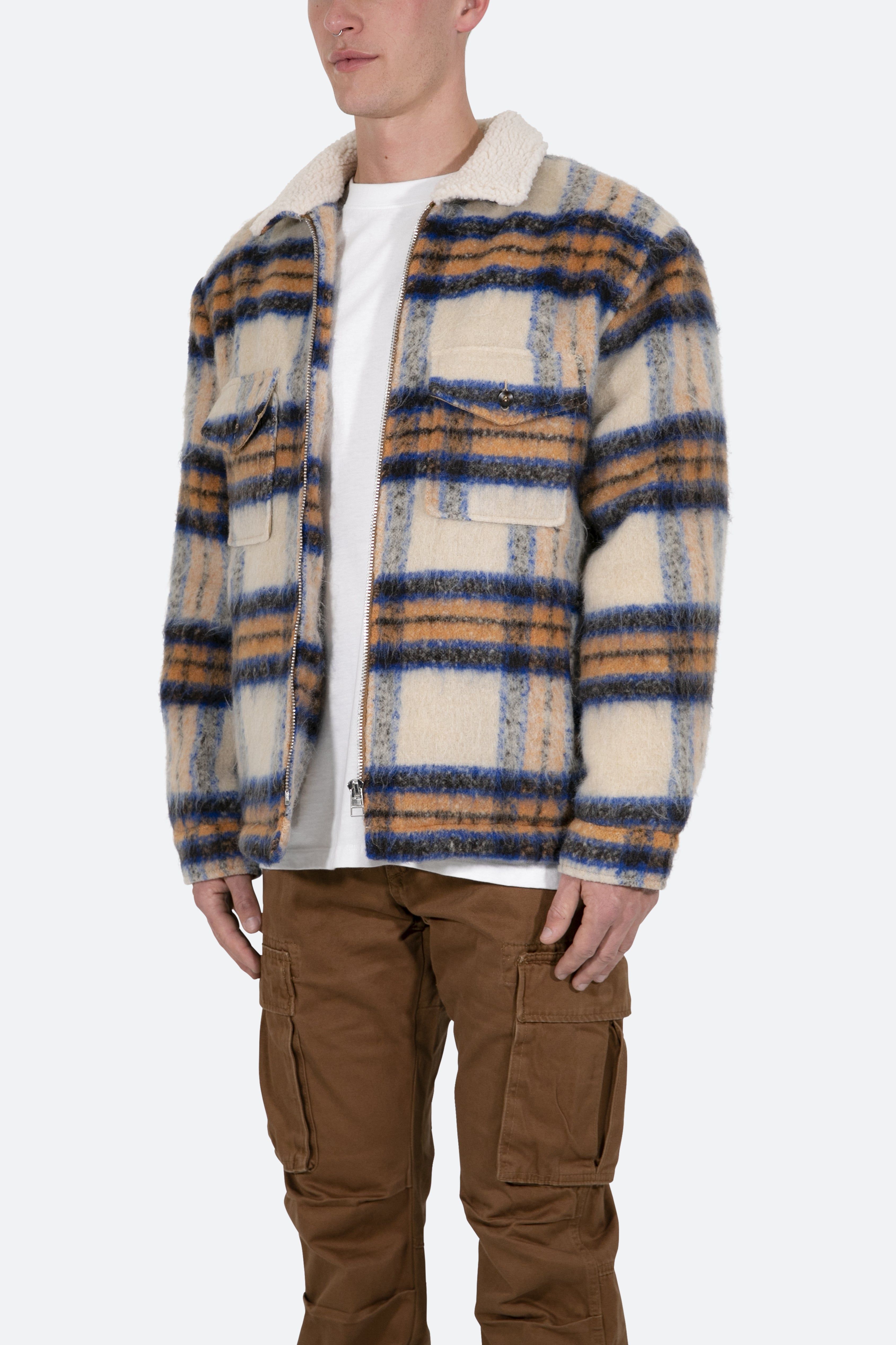 Plaid Mohair Jacket - Blue/White/Orange sold by MNML product image thumbnail 4